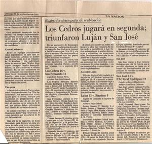 Los Cedros jugara en segunda