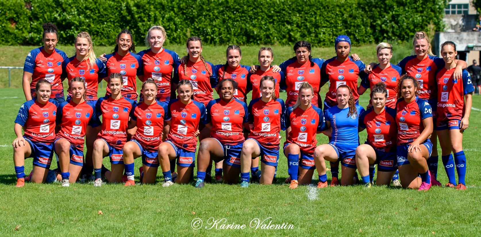 Lison AGRIODOS - Makarita BALEINAGODO - Jade BONNET - Oceane BUISSON - Alexandra CHAMBON - Lea CHAMPON - Marie DEFERRARD - Margaux DONZEL - Téani FELEU - Valentine GUILLET - Linda HAFSA - Lorette JACQUOT - Sana LAGRANDEUR - Taïna MAKA - Océane MILLO CHEVREY - Enoé NERI - Rebecca PANTALEONI - Dorine PERRIN - Emma POULAT - Florine THIRON - Julia TURC -  FC Grenoble Rugby -  - Rugby - FC Grenoble Vs Lyon Olympique Universitaire (#AmznesVsLOU2021) Photo by: Karine Valentin | Siuxy Sports 2021-09-05
