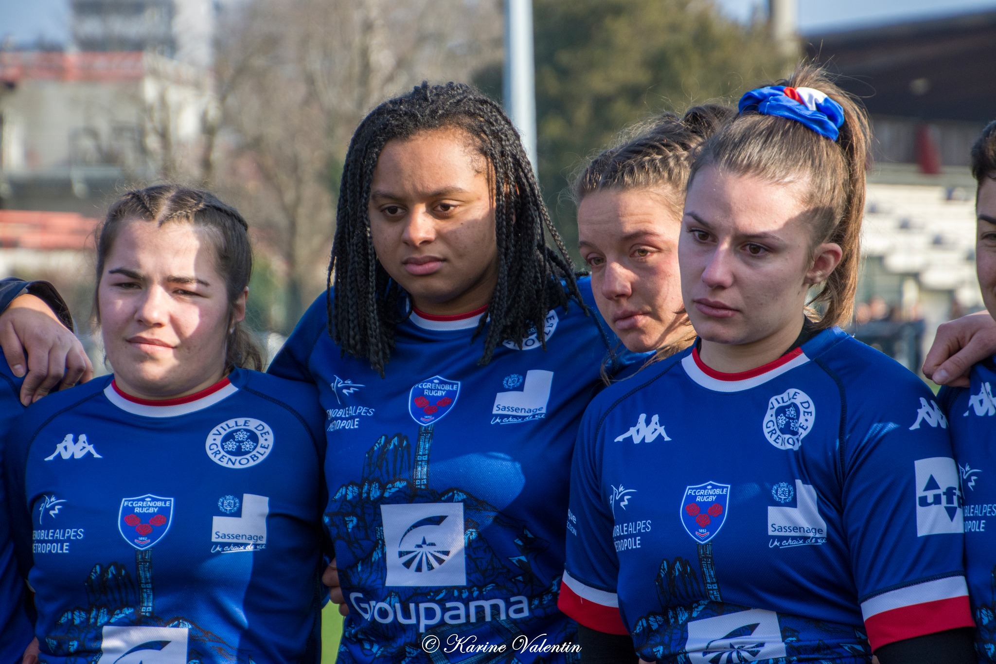 Marie DEFERRARD - Charlotte SUILLEROT - Julia TURC -  FC Grenoble Rugby -  - Rugby - Grenoble Amazones vs Stade Rennais Rugby (#AmazonesVsSRR2022jan) Photo by: Karine Valentin | Siuxy Sports 2022-01-30