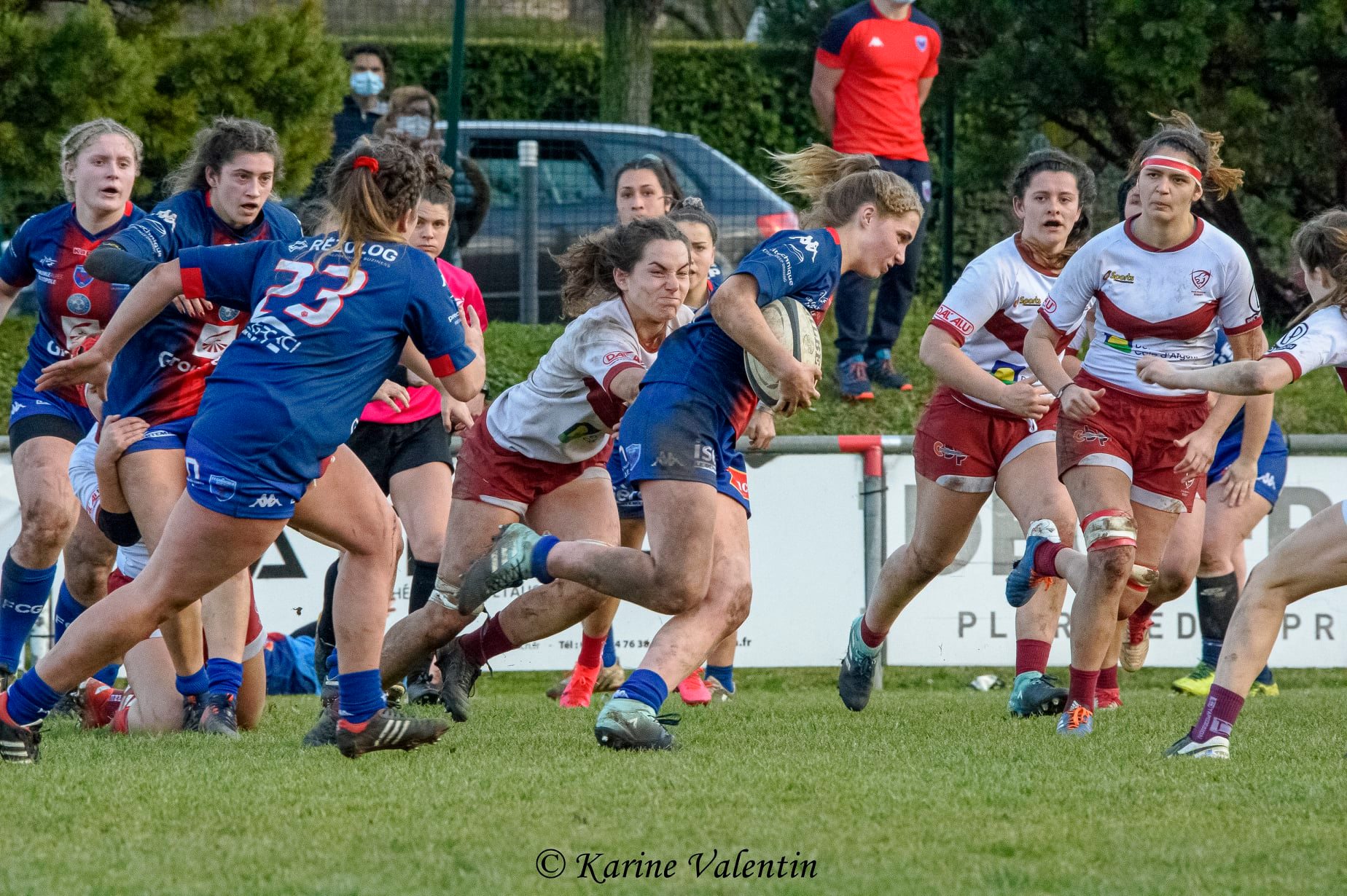 Clara BONHUR - Estelle CARPENTIER - Lea CHAMPON - Manaé FELEU - Gabrielle PIQUER - Emma POULAT - Andreanne VALOIS -  FC Grenoble Rugby - Stade Bordelais - Rugby - FC Grenoble VS Stade Bordelais (#GrenobleSBordelais2021jan) Photo by: Karine Valentin | Siuxy Sports 2021-01-31