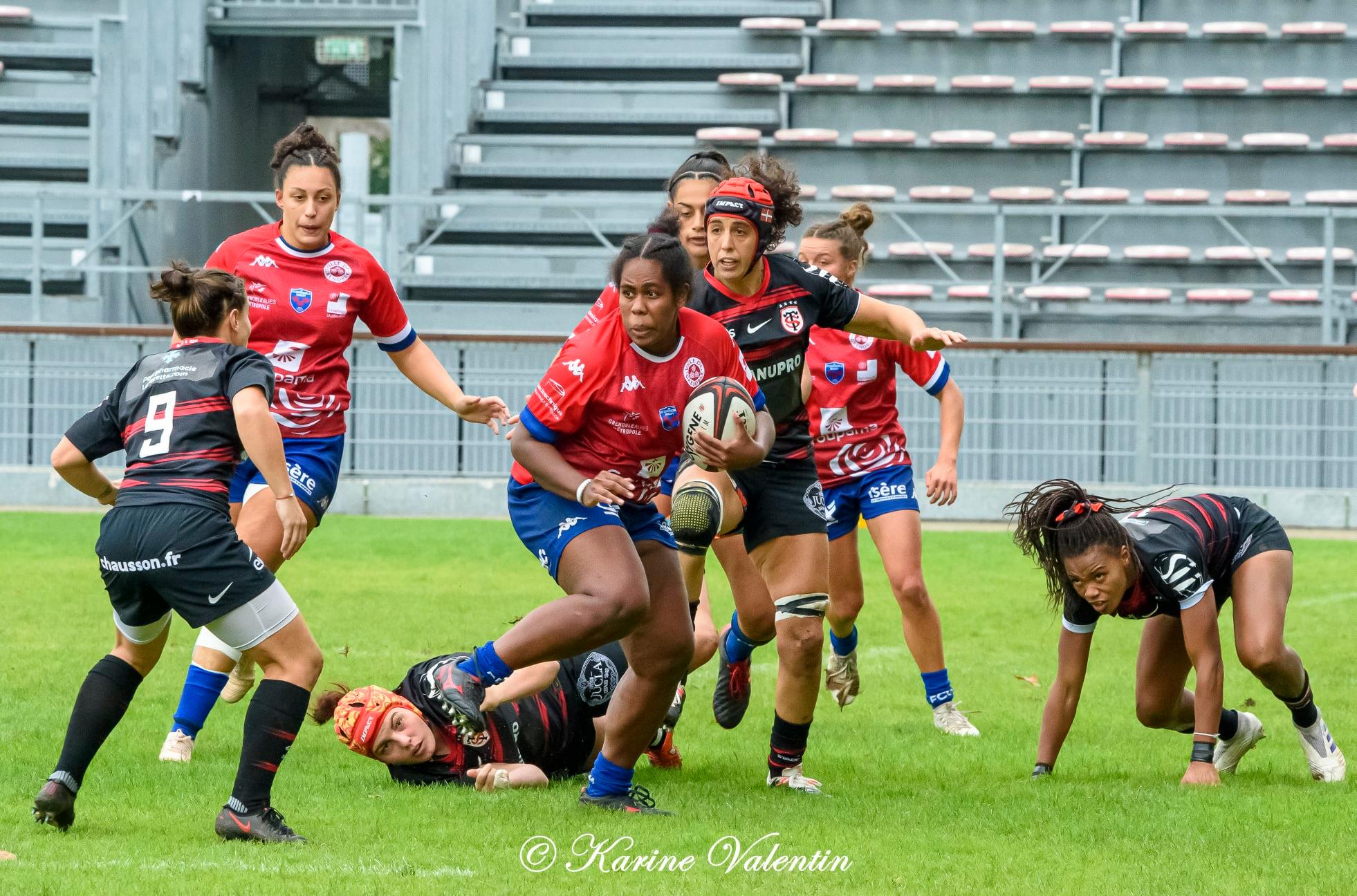 Makarita BALEINAGODO - Sana LAGRANDEUR - Taïna MAKA -  FC Grenoble Rugby - Stade Toulousain - Rugby - FC Grenoble VS Toulouse (#GrenobleVsToulouse2021sep) Photo by: Karine Valentin | Siuxy Sports 2021-09-26