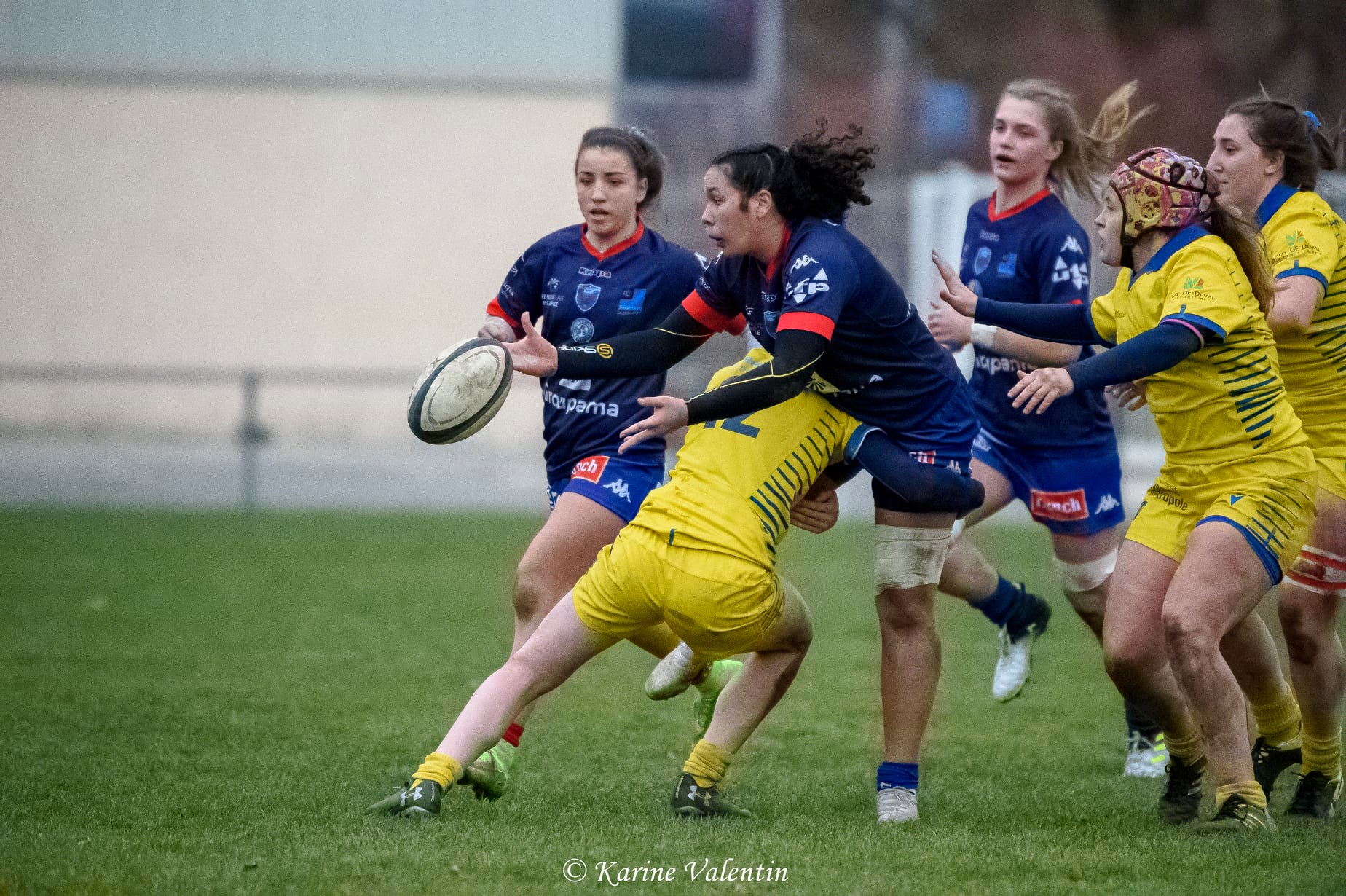 Alexandra CHAMBON - Lea CHAMPON - Téani FELEU -  FC Grenoble Rugby - ASM Romagnat rugby féminin - Rugby - FC Grenoble VS ASM Romagnat (#GrenobleVsASMR2021jan) Photo by: Karine Valentin | Siuxy Sports 2021-01-24