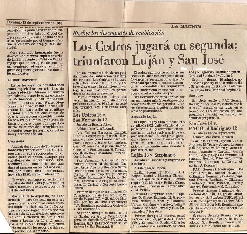  Los Cedros -  - Memorabilia - Los Cedros jugara en segunda (#AscensoCedros1991) Photo by:  | Siuxy Sports 1991-09-15