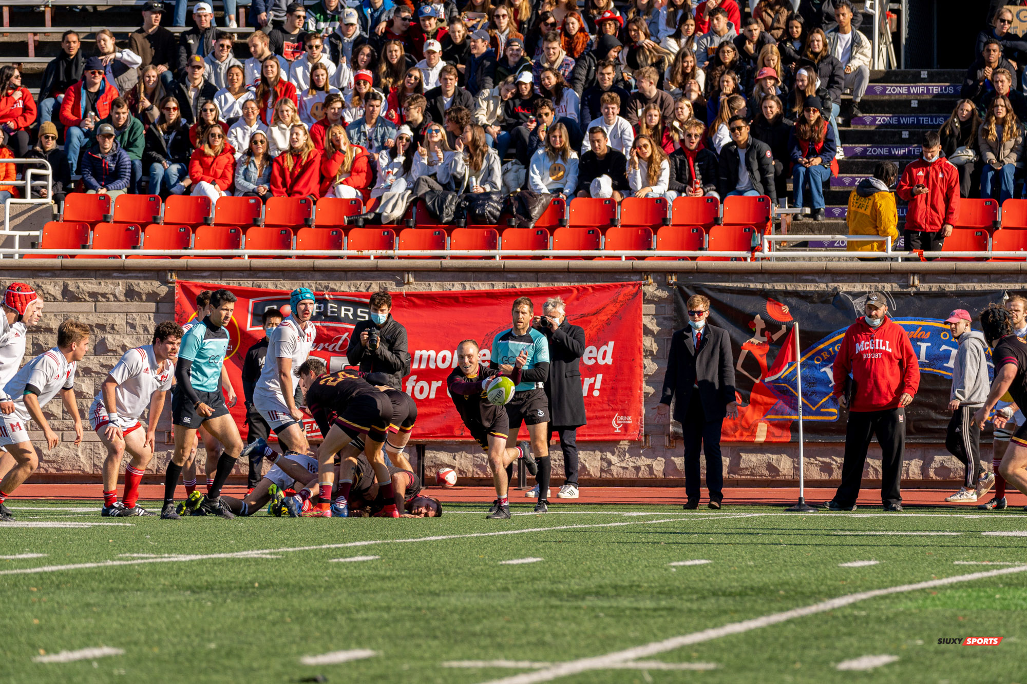 James ACKER - Christopher MICHELETTI - Jeremy OCKOMICHALAK - Thomas RICHARDS - Justin SAVOIE-DAVIES -  Université McGill - Université Concordia - Rugby -  (#McGillvsConcordiaFinalsM) Photo by:  | Siuxy Sports 2021-11-06