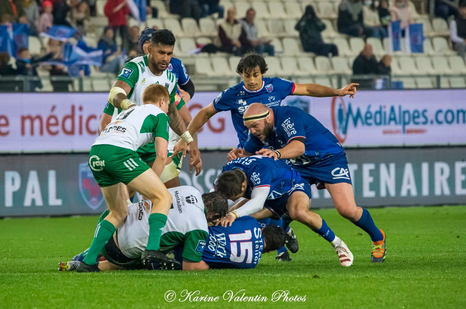 Ange CAPUOZZO - Felipe EZCURRA - Jean-Charles ORIOLI -  FC Grenoble Rugby - US Montauban - Rugby - FC Grenoble (22) vs (21) US Montauban - 2022  (#FCGvsUSM2022avr) Photo by: Karine Valentin | Siuxy Sports 2022-04-08