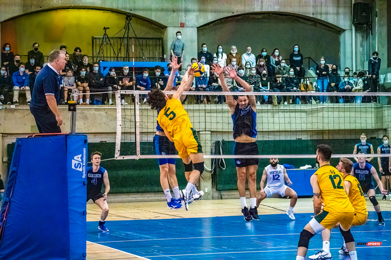 Zachary HOLLANDS - Sébastien LAPENSÉE -  Université de Montréal - Université de Sherbrooke - Volleyball - Université de Sherbrooke (3) vs Université de Montréal (1) - Final 1 2022 (#VertOrVsCarabinsFinal1M) Photo by:  | Siuxy Sports 2022-03-19