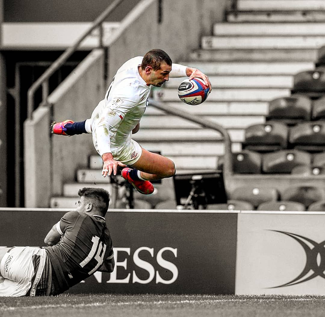 Jonny MAY -  England national rugby union team -  - Rugby - Flying into the ingoal () Photo by:  | Siuxy Sports 2021-02-13