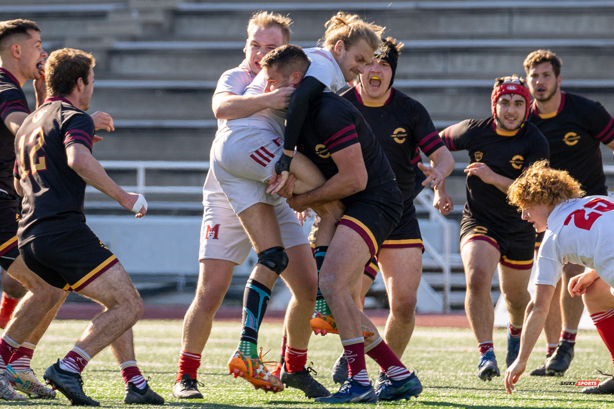 Victor DION - Brendan MACKENZIE - Calvin MAZLOUM - Aidan MCMULLAN -  Université McGill - Université Concordia - Rugby -  (#McGillvsConcordiaFinalsM) Photo by:  | Siuxy Sports 2021-11-06