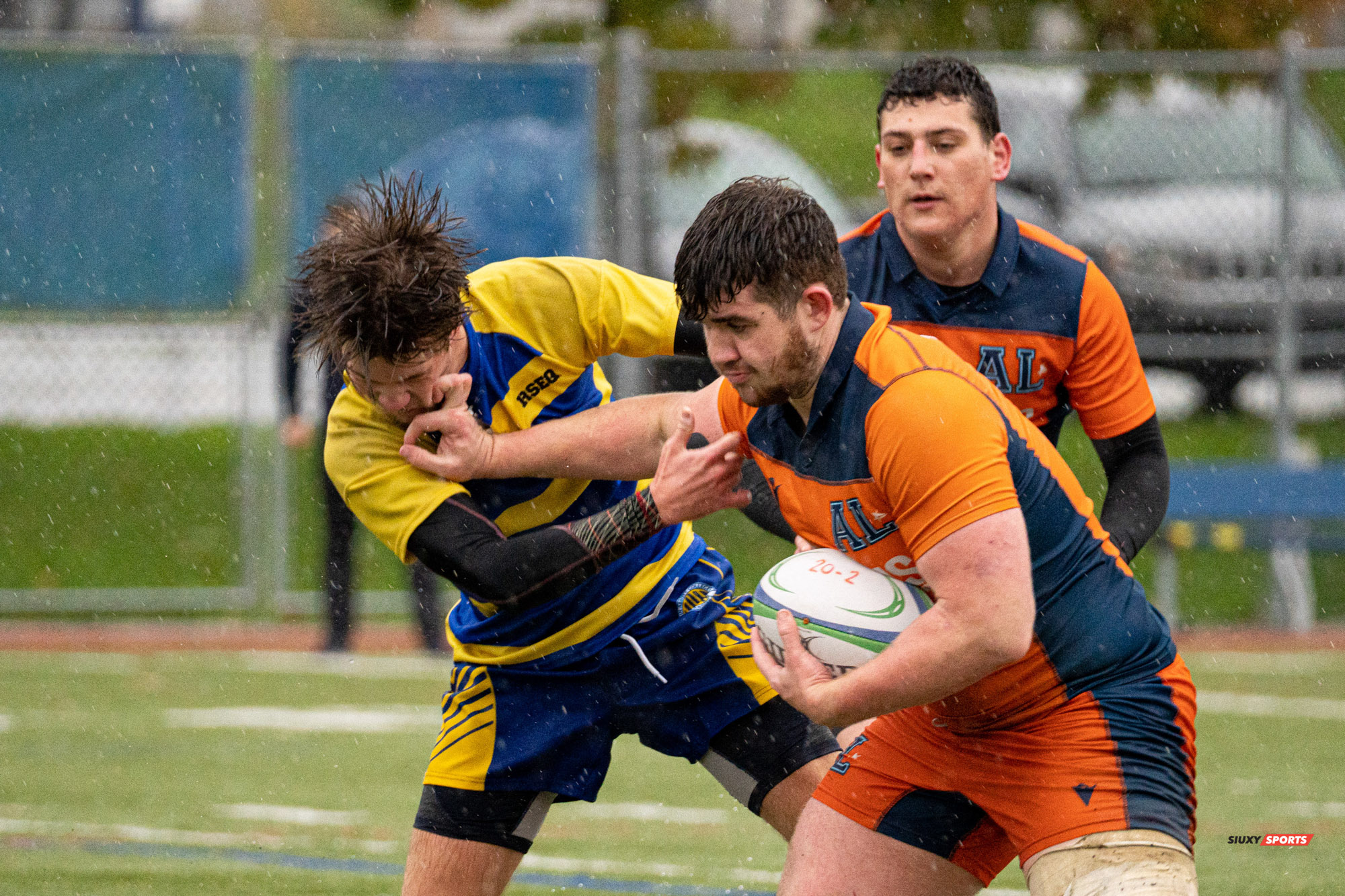 Jean-Baptiste HEBERT - Axel PINET - Liam WOZNY -  College John Abbott - Cégep André Laurendeau - Rugby -  (#AbbottVsAL2021m) Photo by:  | Siuxy Sports 2021-10-31