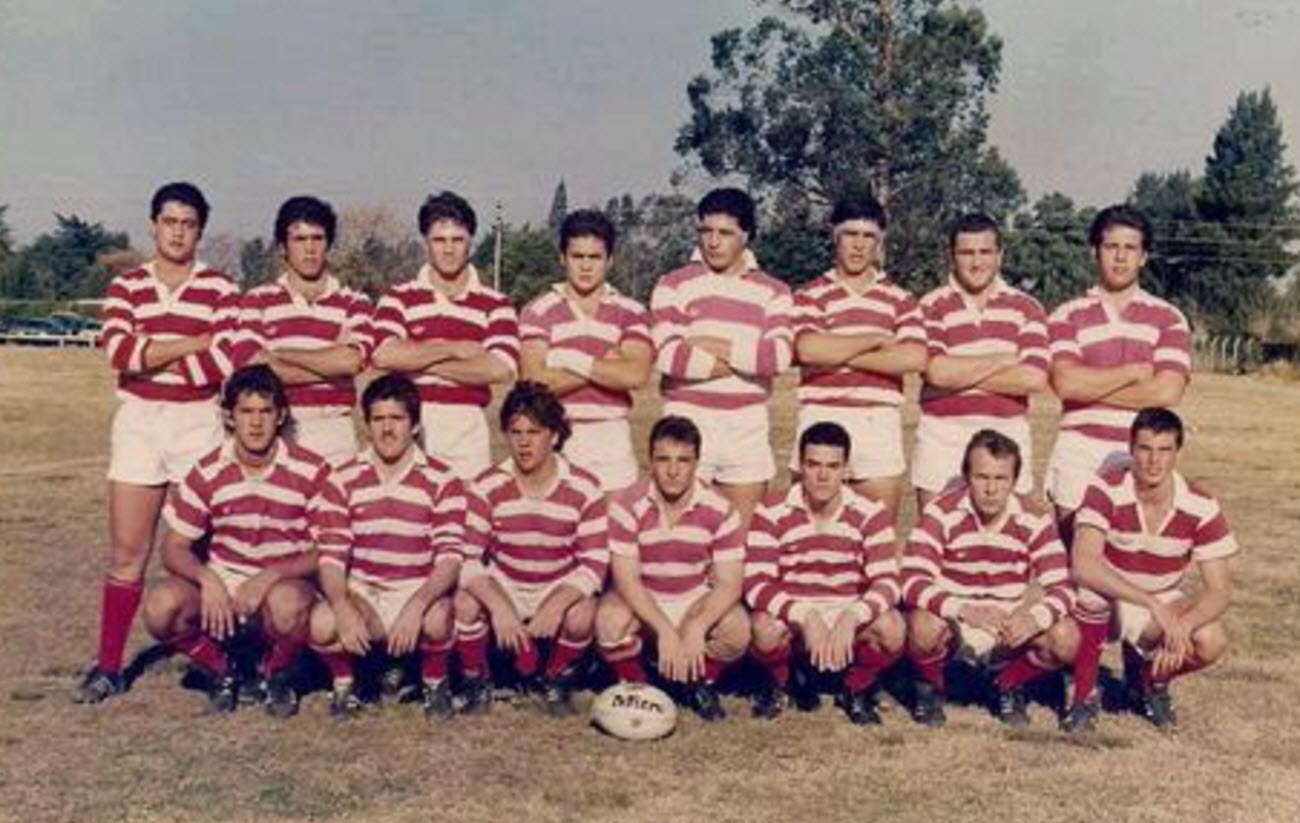 Fernando CAPALBO - Carlos CASANOVA - German FERNANDEZ MOORES - Fernando LANDIVAR - Matias LOUGE - Christian MELHEM - Cristian OPPEL - Facundo ORTIZ -  Asociación Alumni -  - Rugby -  () Photo by:  | Siuxy Sports 1987-08-01