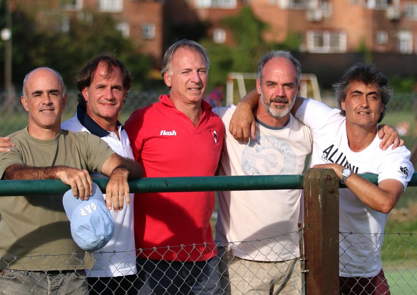 Martin CAMPBELL - Carlos CASANOVA - Fernando GARCÉS CASTIELLA - Enrique GARCÍA ZAVALETA - Facundo ORTIZ -  Asociación Alumni -  - Rugby - Con amigos, siguiendo a AA (#HinchadaAlumni) Photo by:  | Siuxy Sports 2019-04-14