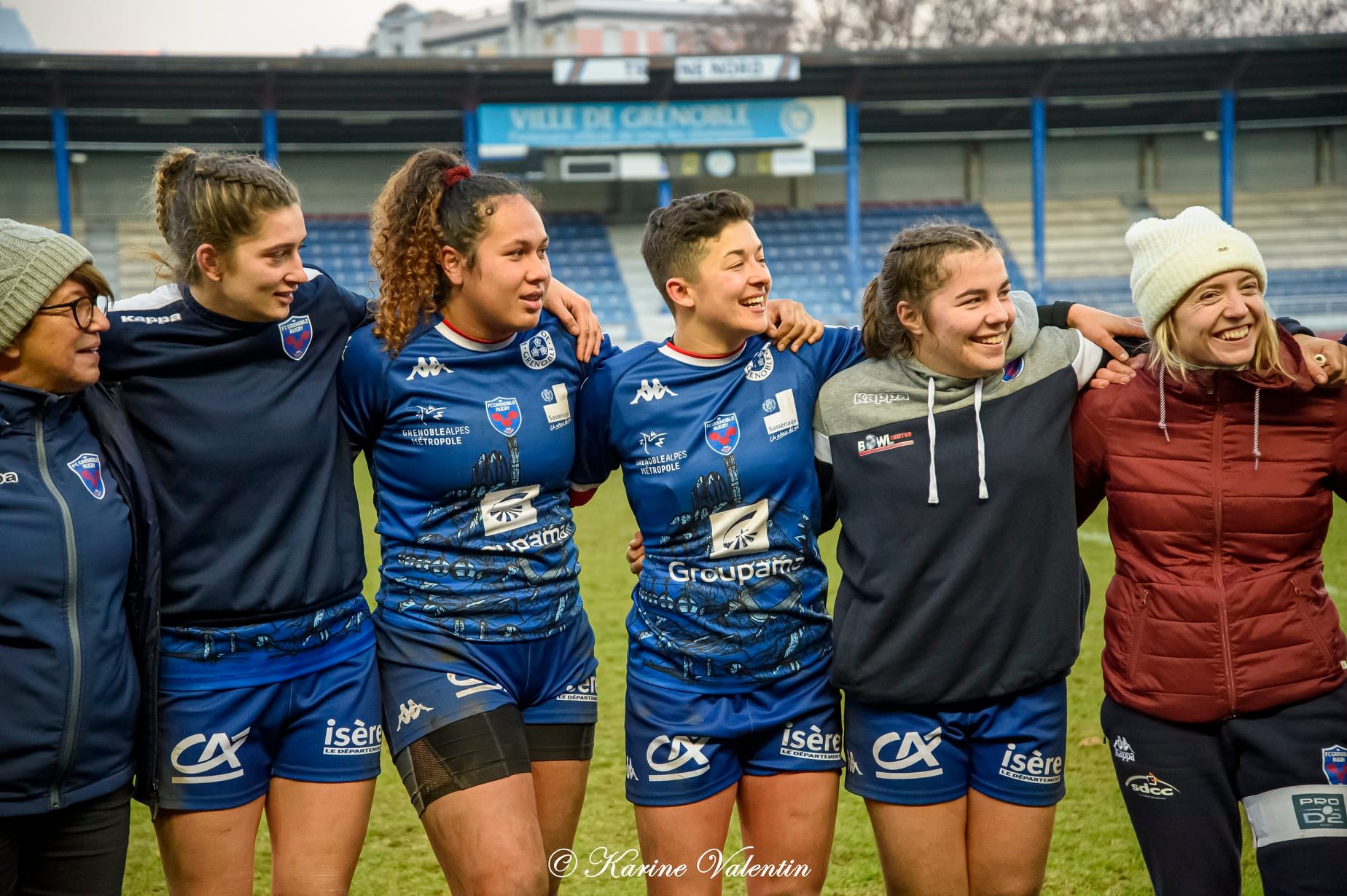 Estelle CARPENTIER - Téani FELEU - Emma GALLAGHER - Julia TURC -  FC Grenoble Rugby -  - Rugby -  (#GrenobleVsBobigny2021Dec) Photo by: Karine Valentin | Siuxy Sports 2021-12-21