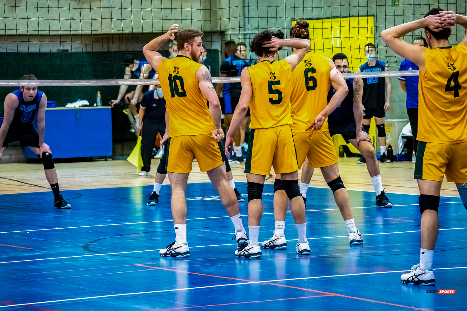 Yoan DAVID - Zachary HOLLANDS - Julien VANIER -  Université de Montréal - Université de Sherbrooke - Volleyball - Université de Sherbrooke (3) vs Université de Montréal (1) - Final 1 2022 (#VertOrVsCarabinsFinal1M) Photo by:  | Siuxy Sports 2022-03-19