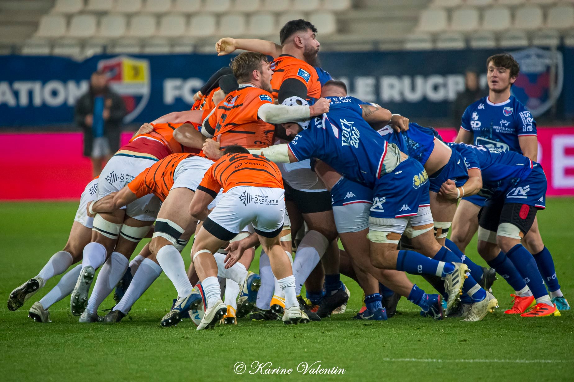 Steeve BLANC-MAPPAZ - Florian ZUPAN -  FC Grenoble Rugby - Racing Club Narbonnais - Rugby -  (#GrenobleVsNarbonne2021Nov) Photo by: Karine Valentin | Siuxy Sports 2021-11-26