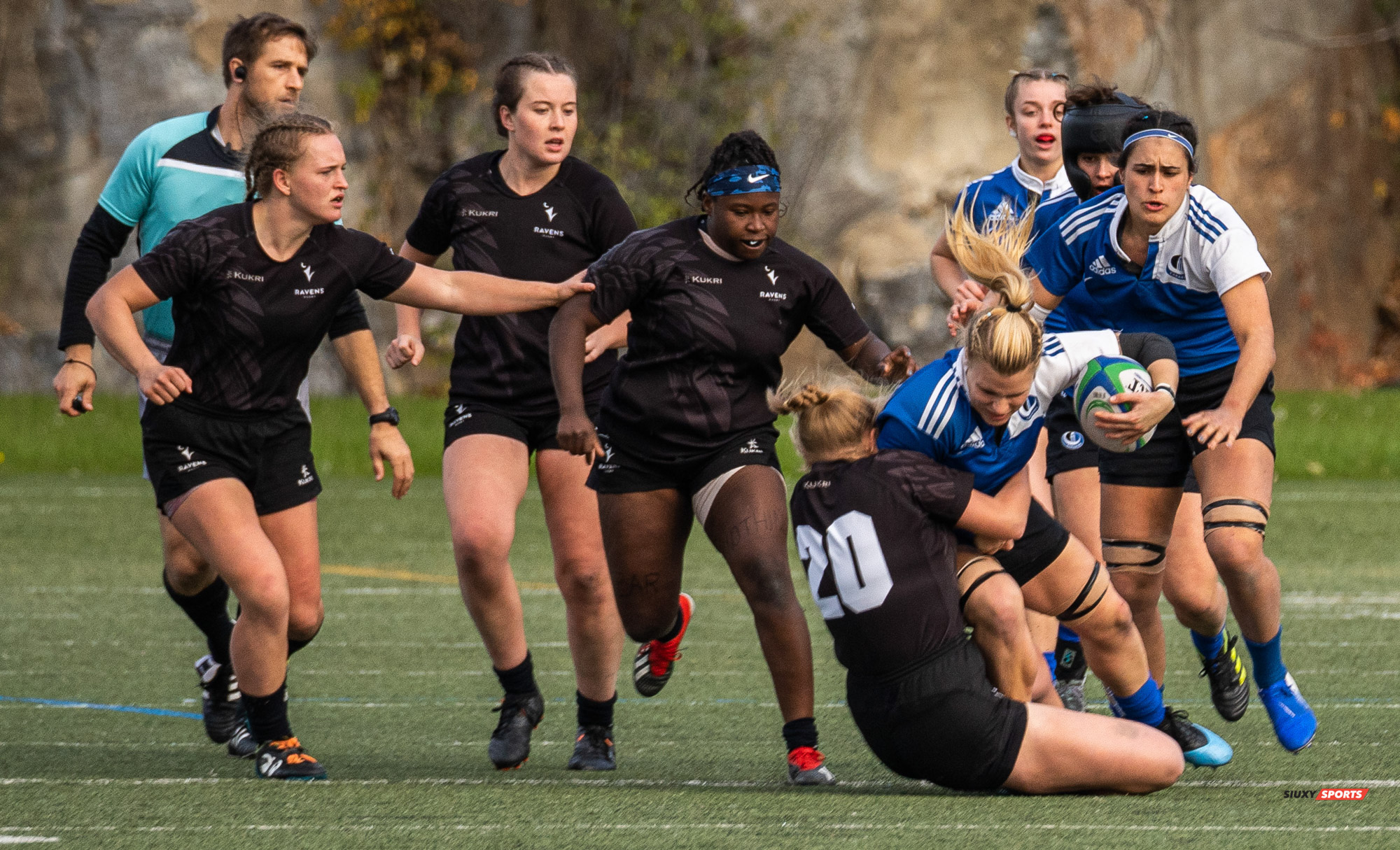 Charlotte ELLIOTT - Carolane LARIVIÈRE - Ophélia POISSON-VECCHIO - Lauryn WALKER -  Université de Montréal - Université Carleton - Rugby -  (#3UdeMvsCarletonF) Photo by:  | Siuxy Sports 2021-11-07