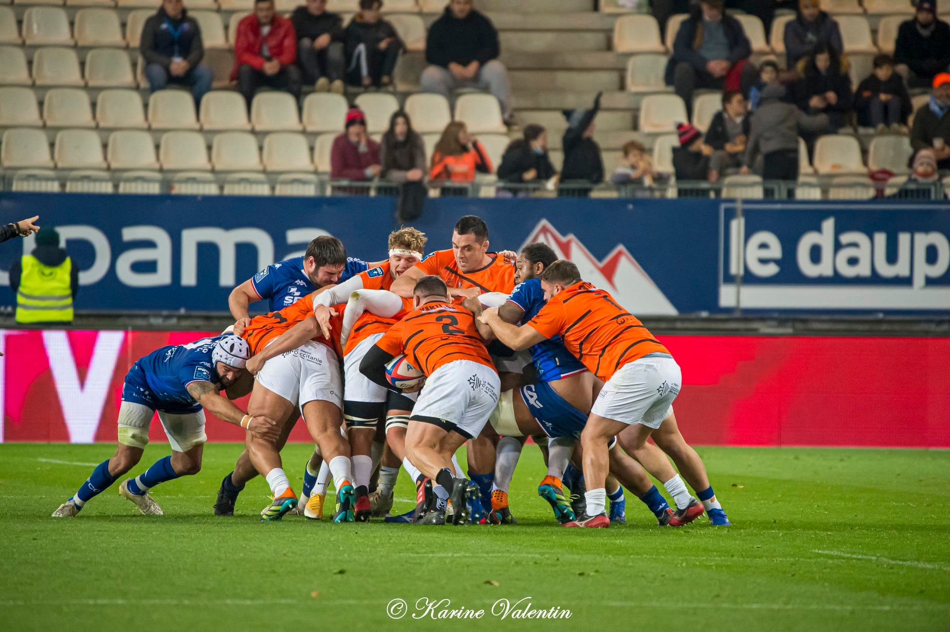 Steeve BLANC-MAPPAZ - Levi DOUGLAS -  FC Grenoble Rugby - Racing Club Narbonnais - Rugby -  (#GrenobleVsNarbonne2021Nov) Photo by: Karine Valentin | Siuxy Sports 2021-11-26