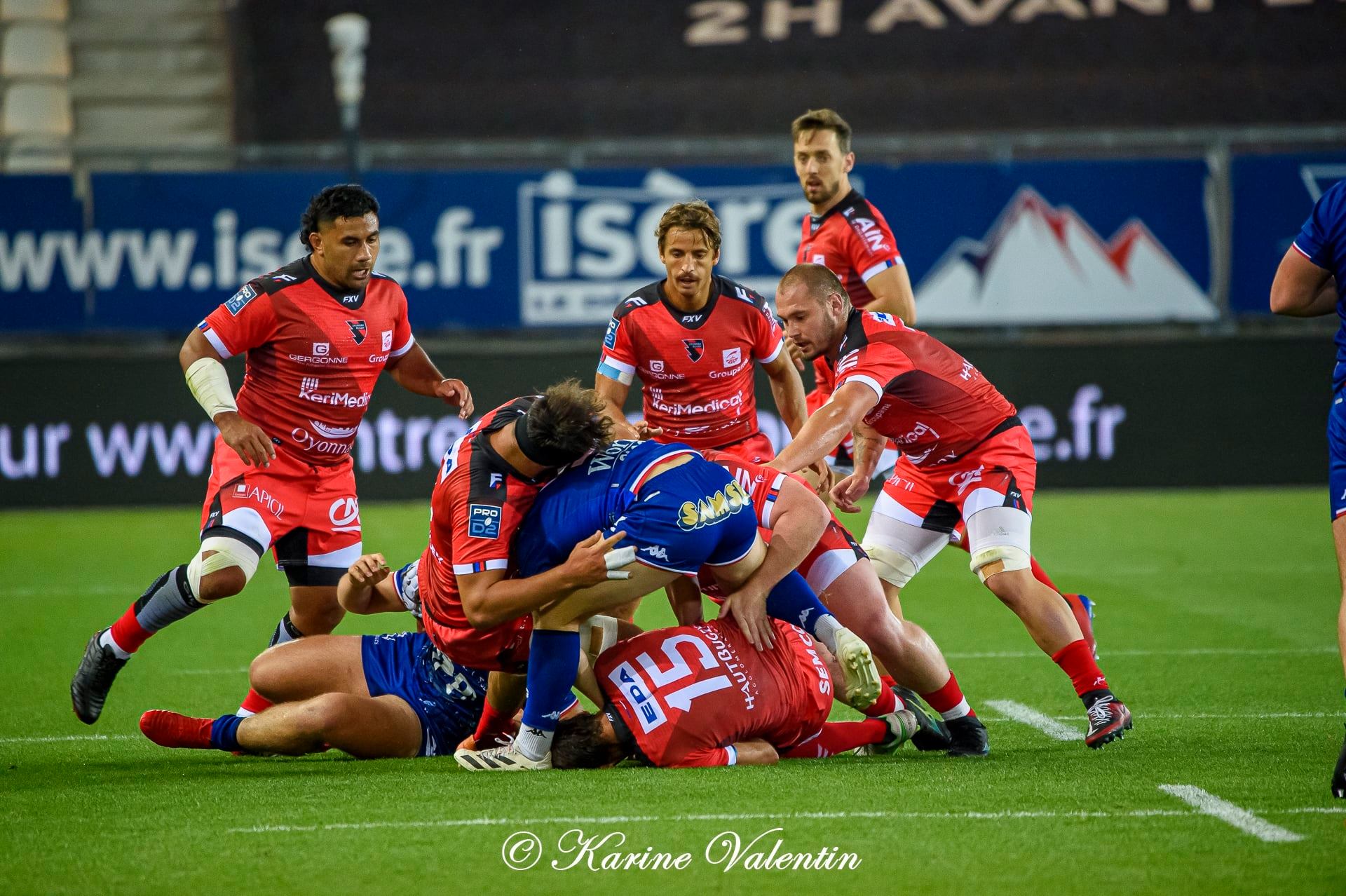 Jérémy GONDRAND - Manu LEIATAUA -  FC Grenoble Rugby - US Oyonnax Rugby - Rugby - Grenoble Vs Oyonnax (#FCGvsUSORoct2021) Photo by: Karine Valentin | Siuxy Sports 2021-08-27