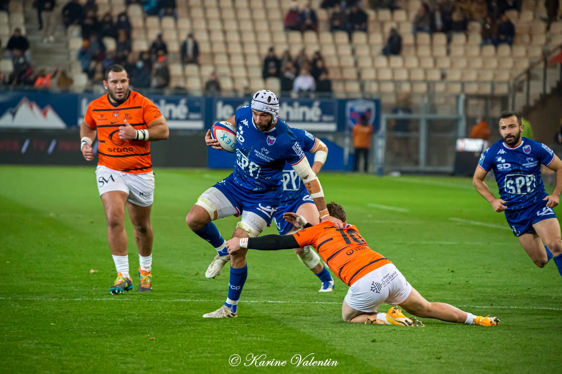 Steeve BLANC-MAPPAZ - Eric ESCANDE -  FC Grenoble Rugby - Racing Club Narbonnais - Rugby -  (#GrenobleVsNarbonne2021Nov) Photo by: Karine Valentin | Siuxy Sports 2021-11-26