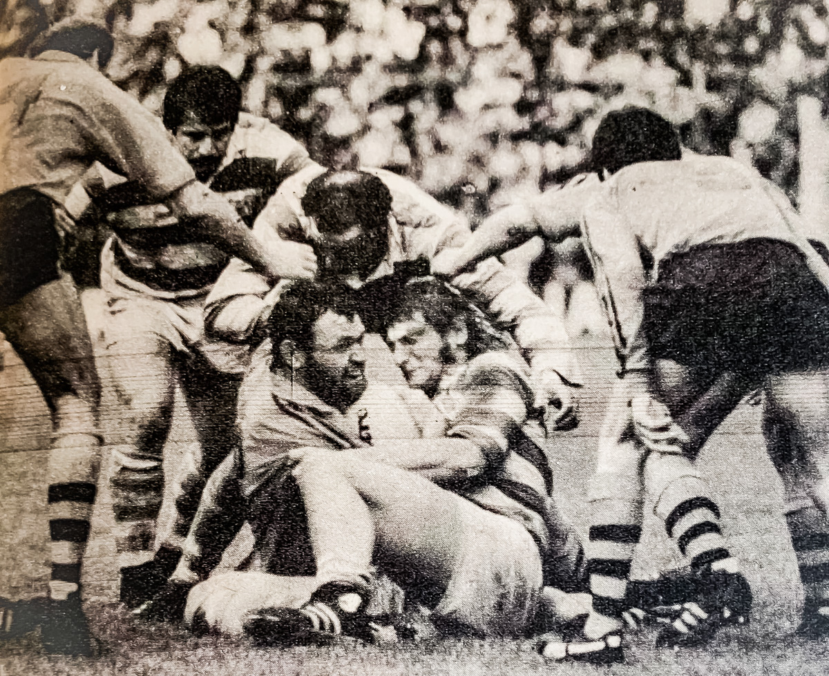 Marco IACHETTI - Enrique RODRÍGUEZ - Hector SILVA -  Selección Argentina de Rugby XV -  - Rugby - Contra Australia, en Ferro () Photo by:  | Siuxy Sports 1979-10-27