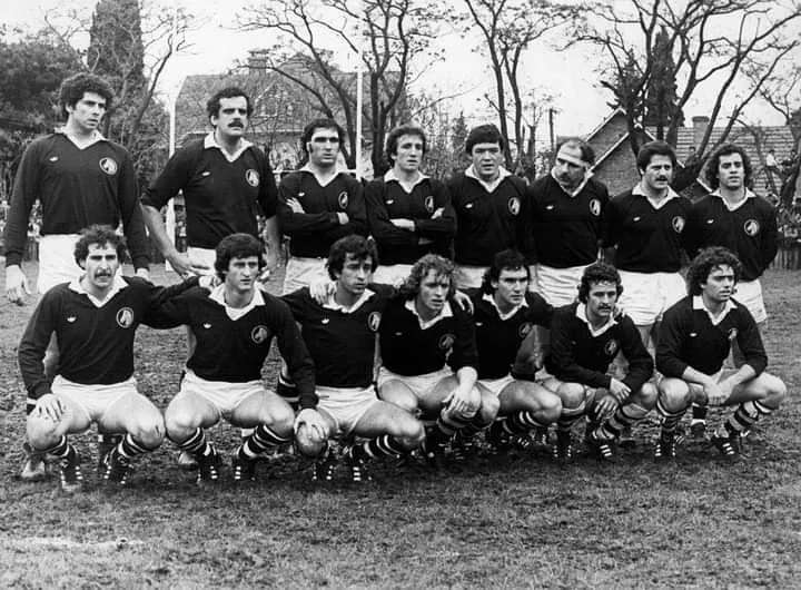 Eliseo Nicolas BRANCA - Fernando MOREL - Gabriel TRAVAGLINI -  Club Atlético de San Isidro -  - Rugby - Equipo de 1984 () Photo by:  | Siuxy Sports 1984-04-01