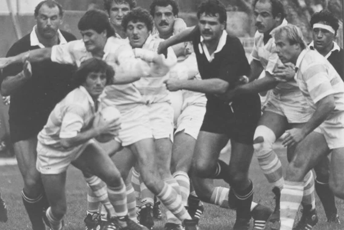 Jorge ALLEN - Eliseo Nicolas BRANCA - Gustavo MILANO - Fernando MOREL - Tomas PETERSEN -  Selección Argentina de Rugby XV -  - Rugby - Pumas vs All Blacks, en los ochenta () Photo by:  | Siuxy Sports 1981-03-01