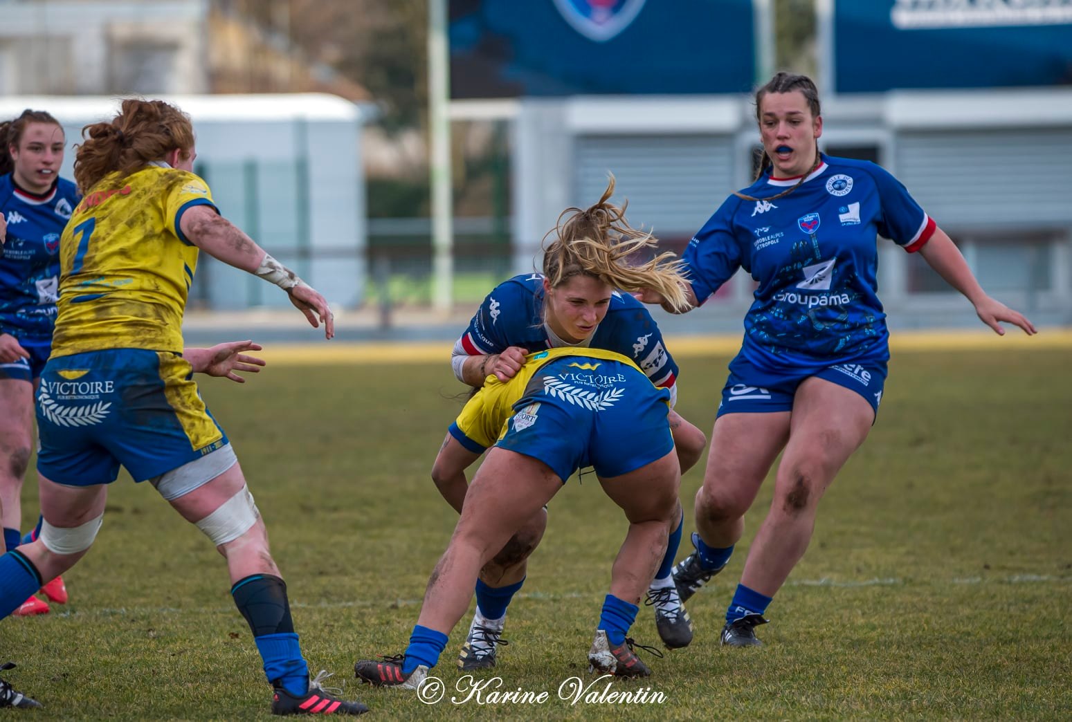Lorette JACQUOT - Florine THIRON -  FC Grenoble Rugby - ASM Romagnat rugby féminin - Rugby - Grenoble Amazones vs ASM Romagnat (#FCGVsASMRomagnat2022) Photo by: Karine Valentin | Siuxy Sports 2022-02-06