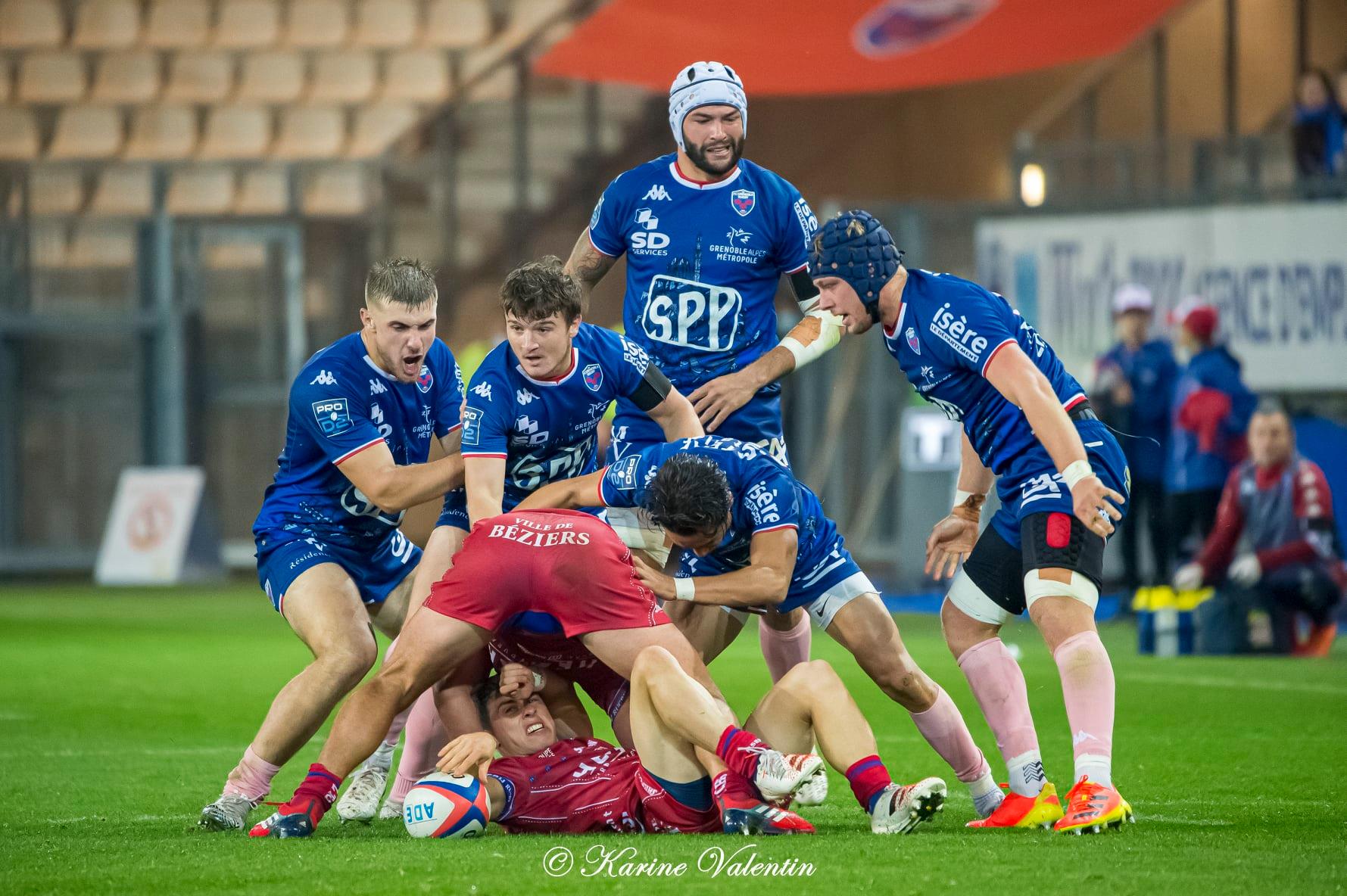 Antonin BERRUYER - Steeve BLANC-MAPPAZ - Romain FUSIER - Florian ZUPAN -  FC Grenoble Rugby - AS Béziers Hérault - Rugby - FC Grenoble Rugby vs. AS Béziers Hérault (#FCGvsASBHoct2021) Photo by: Karine Valentin | Siuxy Sports 2021-10-15