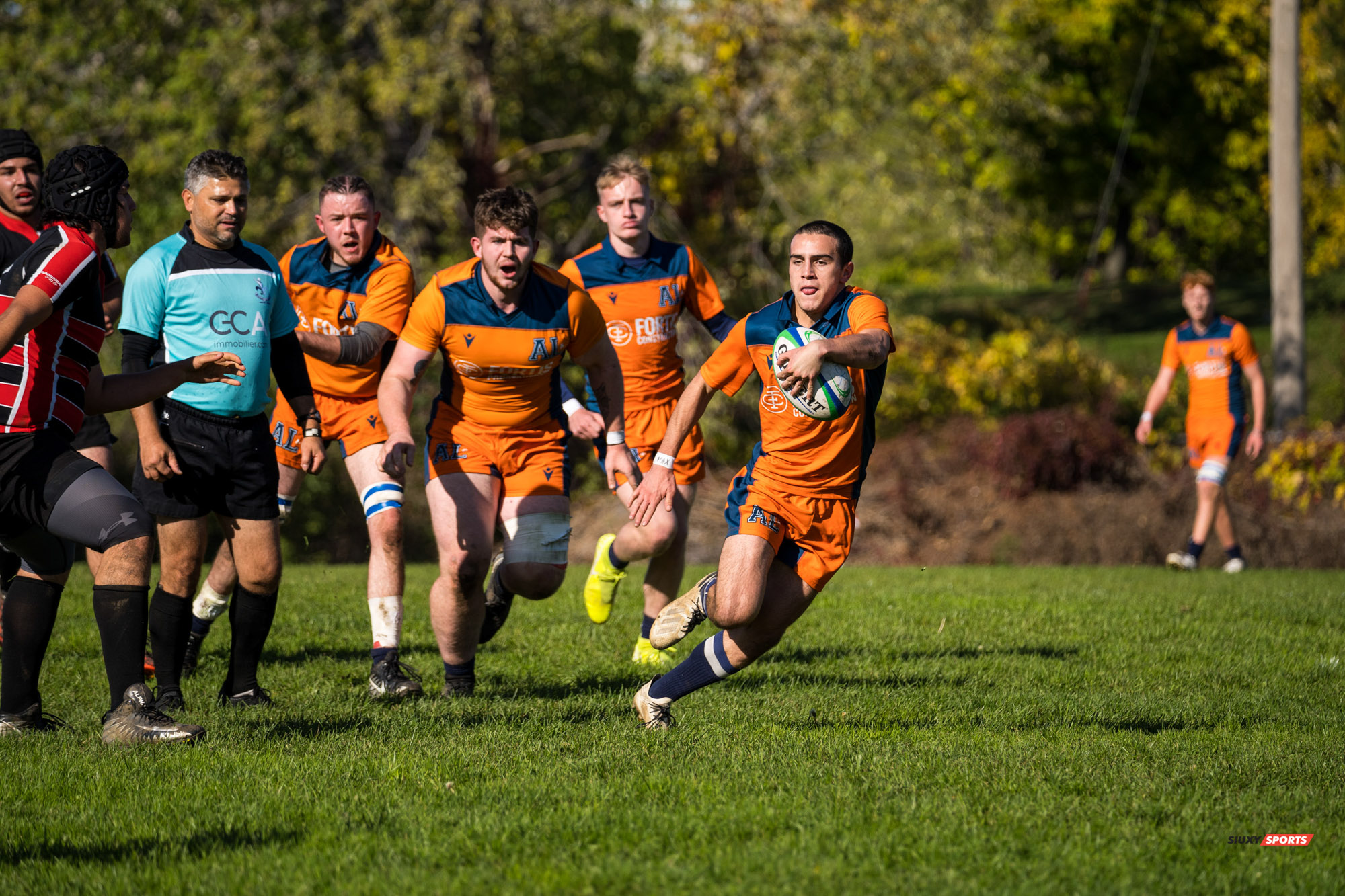 Jean-Baptiste HEBERT - Andrei MOISA - Briac PAUGAM - Jules SALVAN -  Cégep Vanier - Cégep André Laurendeau - Rugby - Le talent du #10 AL (#VanierVsAL2021M) Photo by:  | Siuxy Sports 2021-10-24