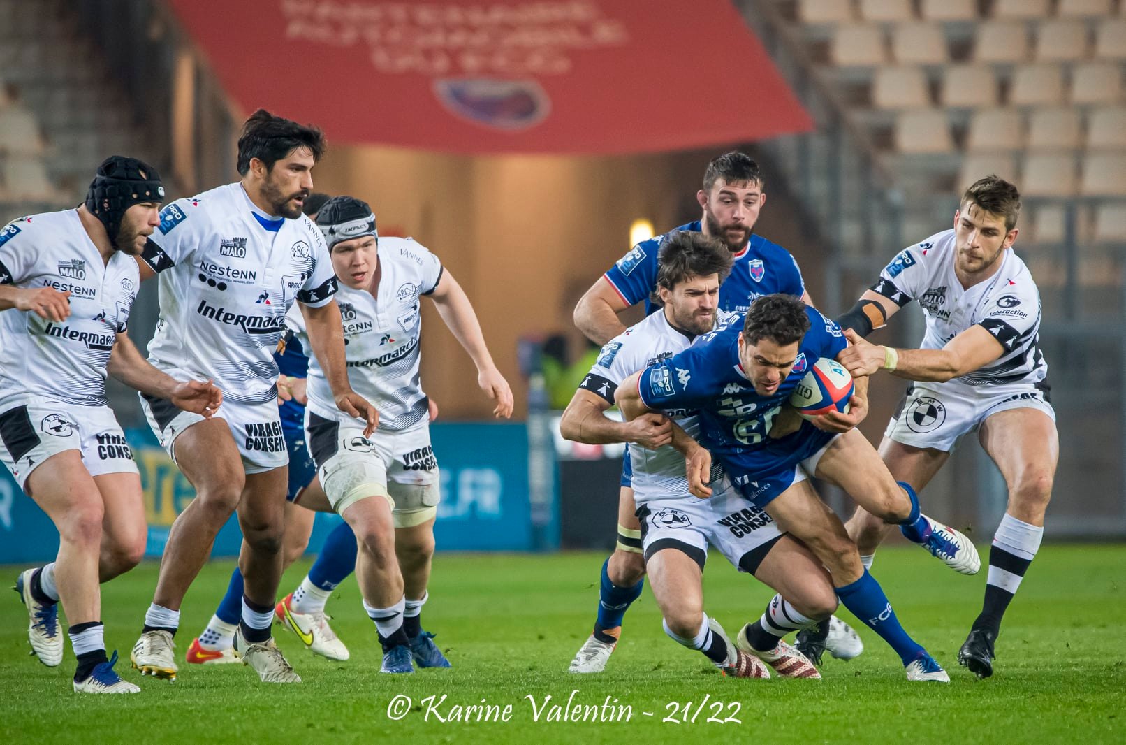 Théo BEZIAT - Rodrigo BRUNI - Lucas DUPONT - Quentin ETIENNE - Wandrille PICAULT - Maëlan RABUT -  FC Grenoble Rugby - RC Vannes - Rugby - Grenoble Vs Vannes (#FCGvsRCVjan2022) Photo by: Karine Valentin | Siuxy Sports 2022-01-14