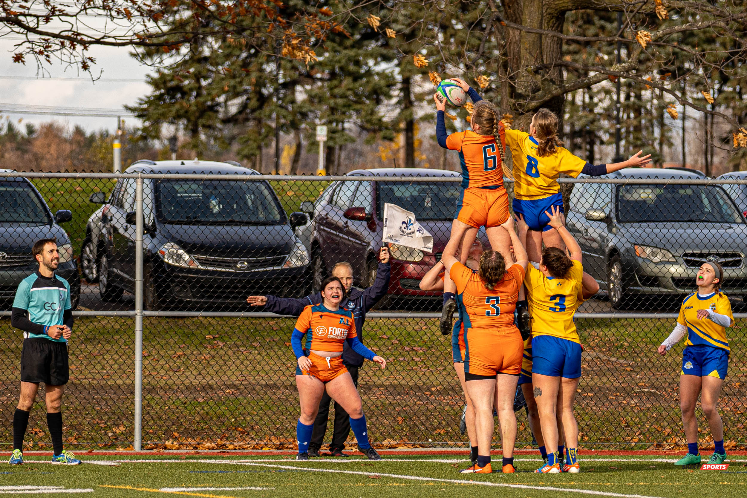 Amélie BLANCHETTE - Gaétan CARRIE - Justin SAVOIE-DAVIES -  College John Abbott - Cégep André Laurendeau - Rugby -  (#JACvsALfinalsRugbyW) Photo by:  | Siuxy Sports 2021-11-14