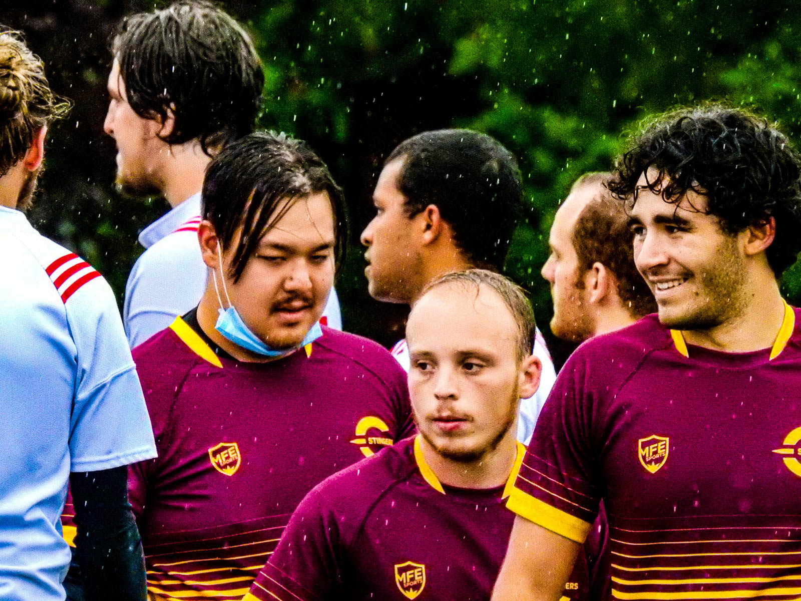 Karl HUNGER - Andrew KNOPP - Adrien OSAKWE - Joseph RIKELY-KRINDLE - Justin SAVOIE-DAVIES -  Université Concordia -  - Rugby -  (#ConcordiaVsMcGill2021) Photo by:  | Siuxy Sports 2021-10-02