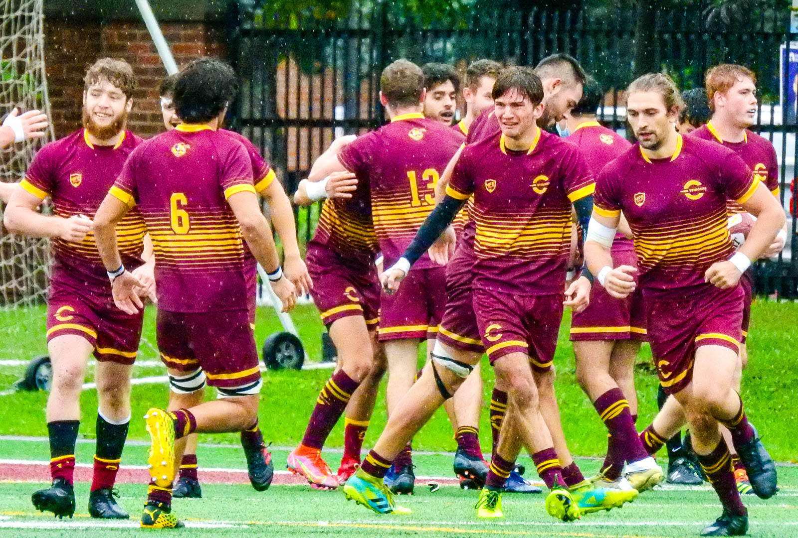 Thomas ARTMANN - Victor BRISSON - Brendan MACKENZIE - Joseph RIKELY-KRINDLE - Jean-Christophe VINETTE - Tye WALLACE -  Université Concordia -  - Rugby -  (#ConcordiaVsMcGill2021) Photo by:  | Siuxy Sports 2021-10-02