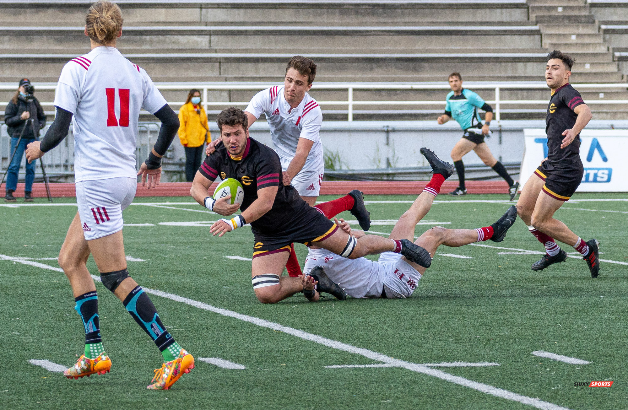 James ACKER - Dylan MACDONALD - Luca MILNE - Maxime RIEUF -  Université McGill - Université Concordia - Rugby -  (#McGillvsConcordiaFinalsM) Photo by:  | Siuxy Sports 2021-11-06
