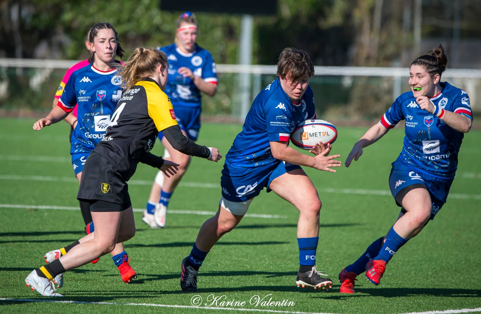 Aude CONSTANS - Cléa MICHEL - Elodie NOVELLO -  FC Grenoble Rugby - Stade Olympique de Chambéry rugby - Rugby - FC Grenoble (76-7) SOC Rugby - Féd1 (#AmazonesVsSOC2022) Photo by: Karine Valentin | Siuxy Sports 2022-02-27