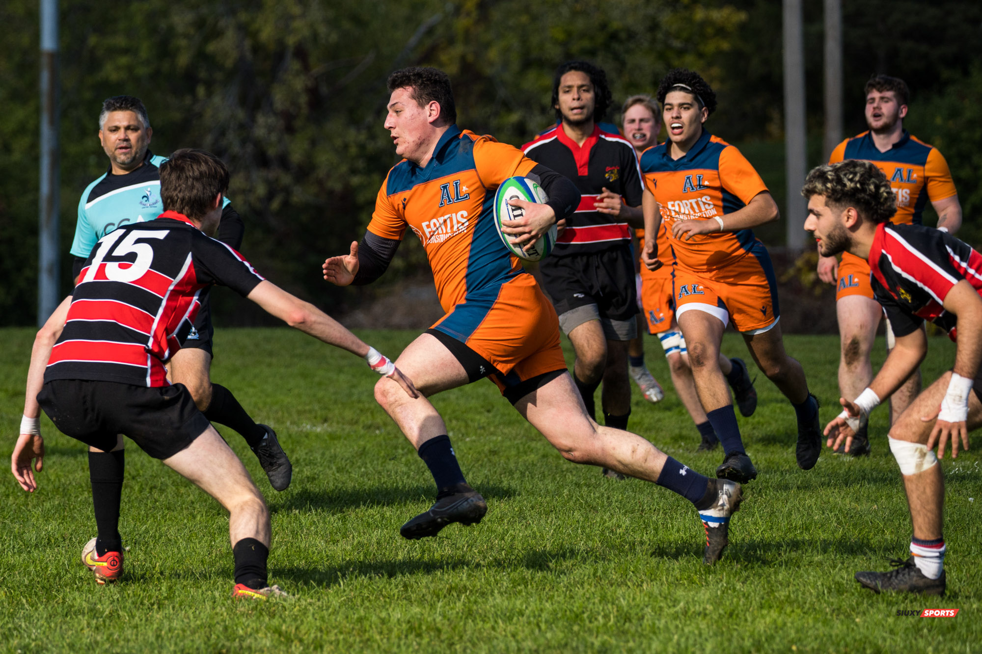 Andrei MOISA - Axel PINET -  Cégep Vanier - Cégep André Laurendeau - Rugby -  (#VanierVsAL2021M) Photo by:  | Siuxy Sports 2021-10-24