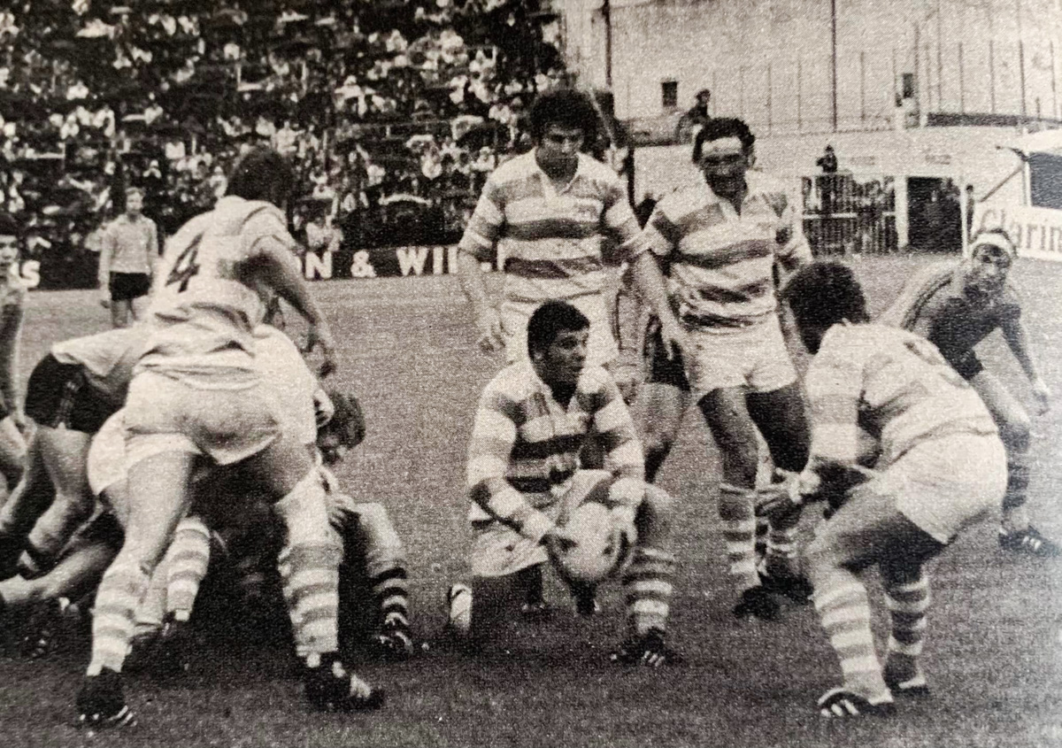 Alejandro CUBELLI - Alejandro IACHETTI - Marco IACHETTI - Hector SILVA - Gabriel TRAVAGLINI -  Selección Argentina de Rugby XV -  - Rugby - Contra Australia, en Ferro () Photo by:  | Siuxy Sports 1979-10-27