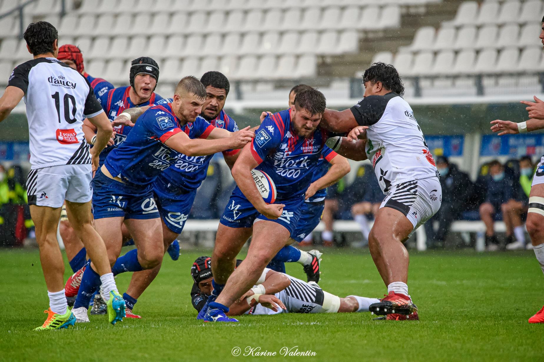 Arthur CHRISTIENNE - Eli EGLAINE - Romain FUSIER -  FC Grenoble Rugby - RC Vannes - Rugby - Grenoble Vs Vannes (#FCGvsRCVmai2021) Photo by: Karine Valentin | Siuxy Sports 2021-05-11