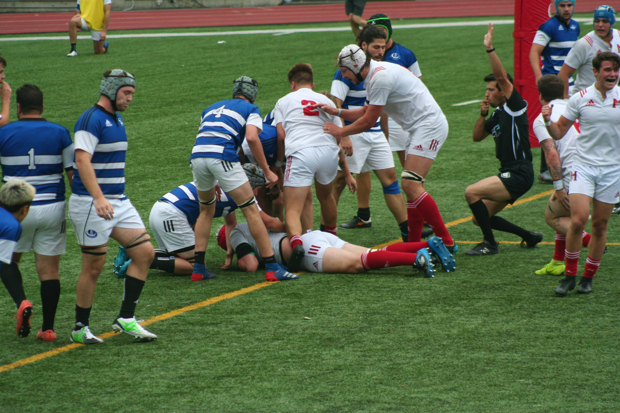 Owen CUMMING - Karl HUNGER - Christopher MICHELETTI -  Université McGill - Université de Montréal - Rugby -  (#McGillvsUdeM) Photo by:  | Siuxy Sports 2021-09-11