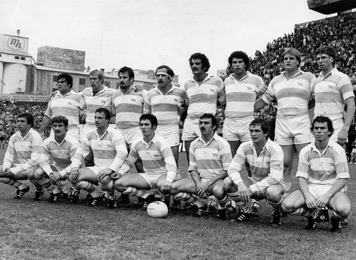 Daniel BAETTI - Eliseo Nicolas BRANCA - Marcelo CAMPO - Alejandro IACHETTI - Ricardo LANDAJO - Marcelo LOFFREDA - Rafael MADERO - Fernando MOREL - Javier PÉREZ COBO - Tomas PETERSEN - Hugo PORTA - Enrique RODRÍGUEZ - Gabriel TRAVAGLINI - Ernesto URE -  Selección Argentina de Rugby XV -  - Rugby - Equipo de 1981 (En Ferro) Photo by:  | Siuxy Sports 1981-07-30