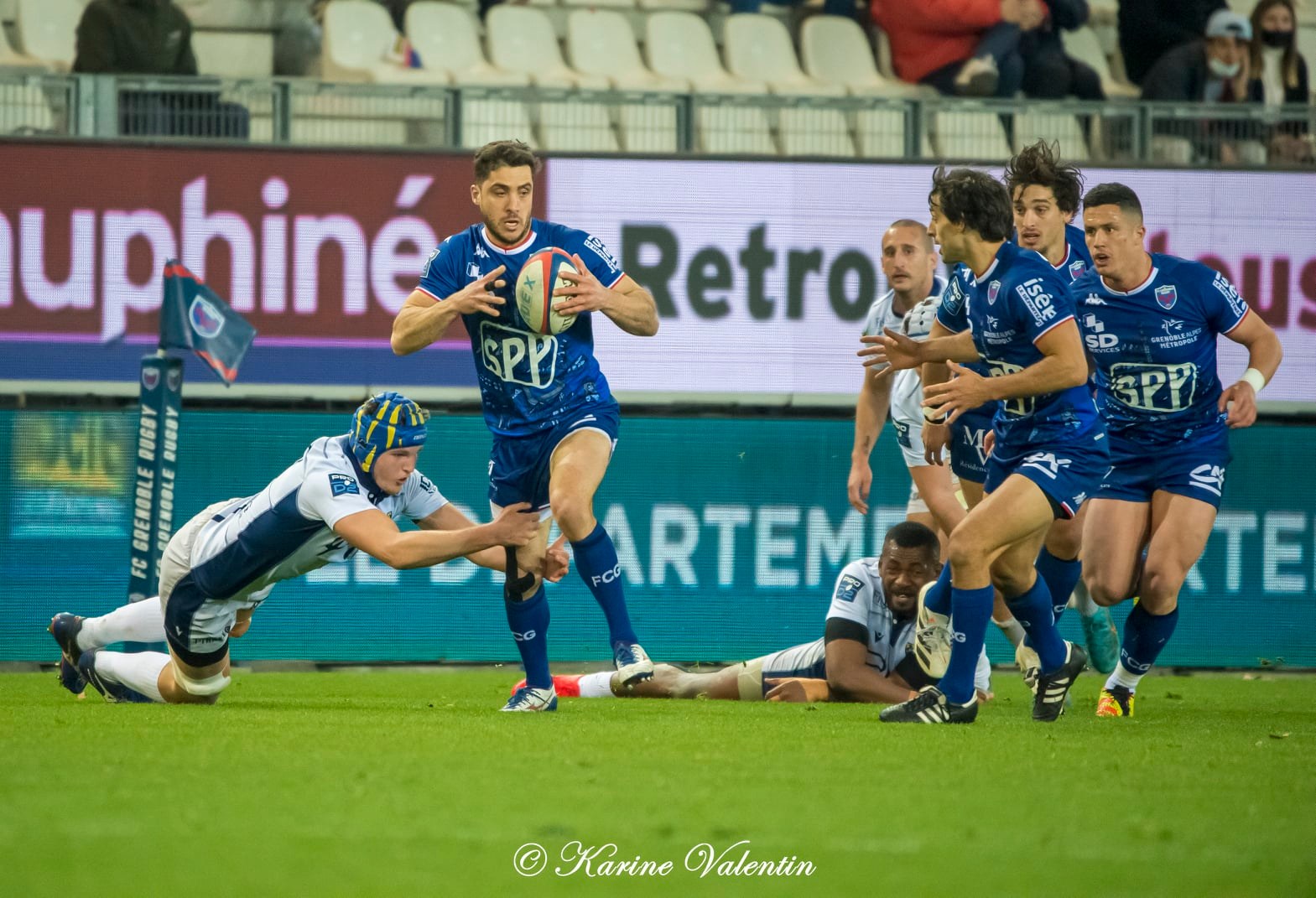 Lucas DUPONT - Bautista EZCURRA - Felipe EZCURRA - Adrien SEGURET -  FC Grenoble Rugby - USON Nevers - Rugby - FC Grenoble Rugby (34) vs USON Nevers (10) - 2022 (#FCGvsUSON2022) Photo by: Karine Valentin | Siuxy Sports 2022-03-04