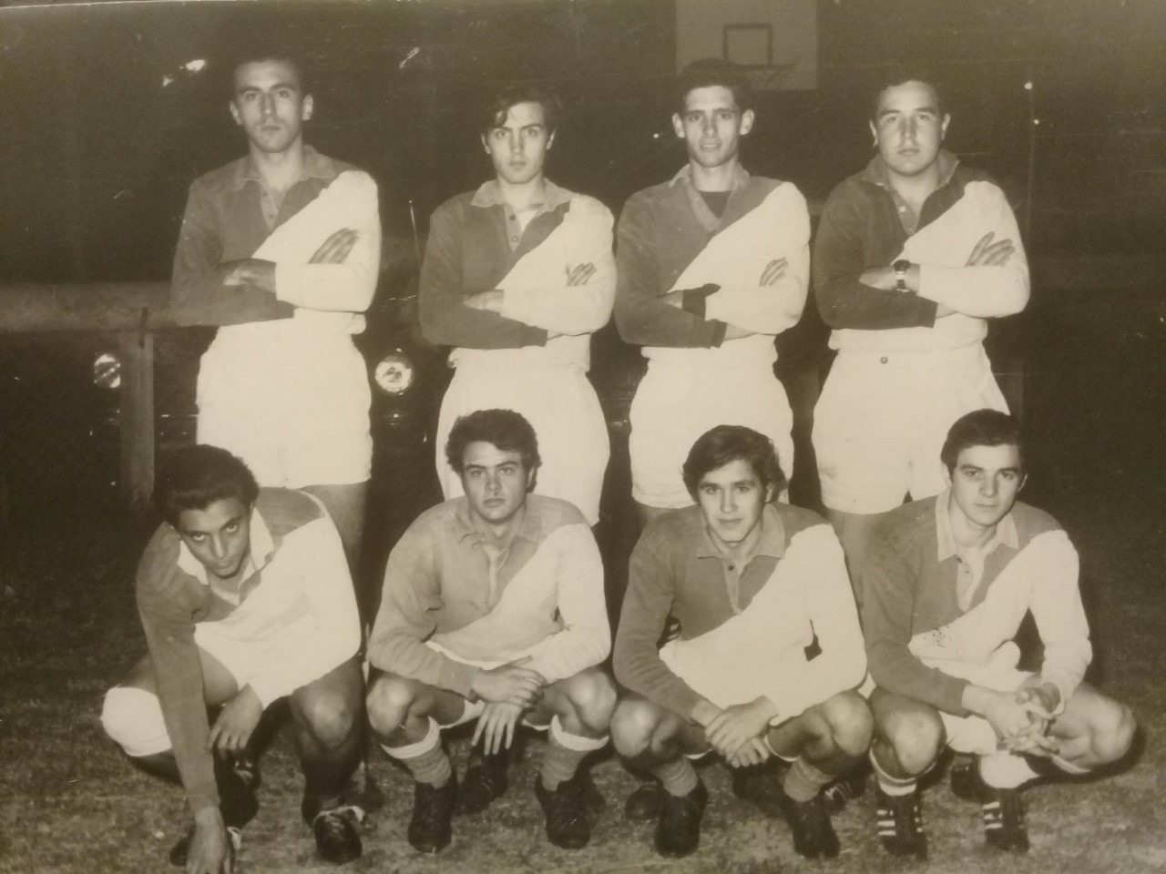 Eduardo CHIOCCONI - Marcelo GÓNZALEZ CASTILLÓN - Félix MARTINEZ VALLERGA - Damian PEREYRA LUCENA - Martin RUETE - Marcelo SELLANES - César SOLVEYRA - Diego USTÁRIZ -  Club Champagnat -  - Rugby - Equipo de 1968 de Seven (Jugado en DAOM) Photo by:  | Siuxy Sports 1968-11-10