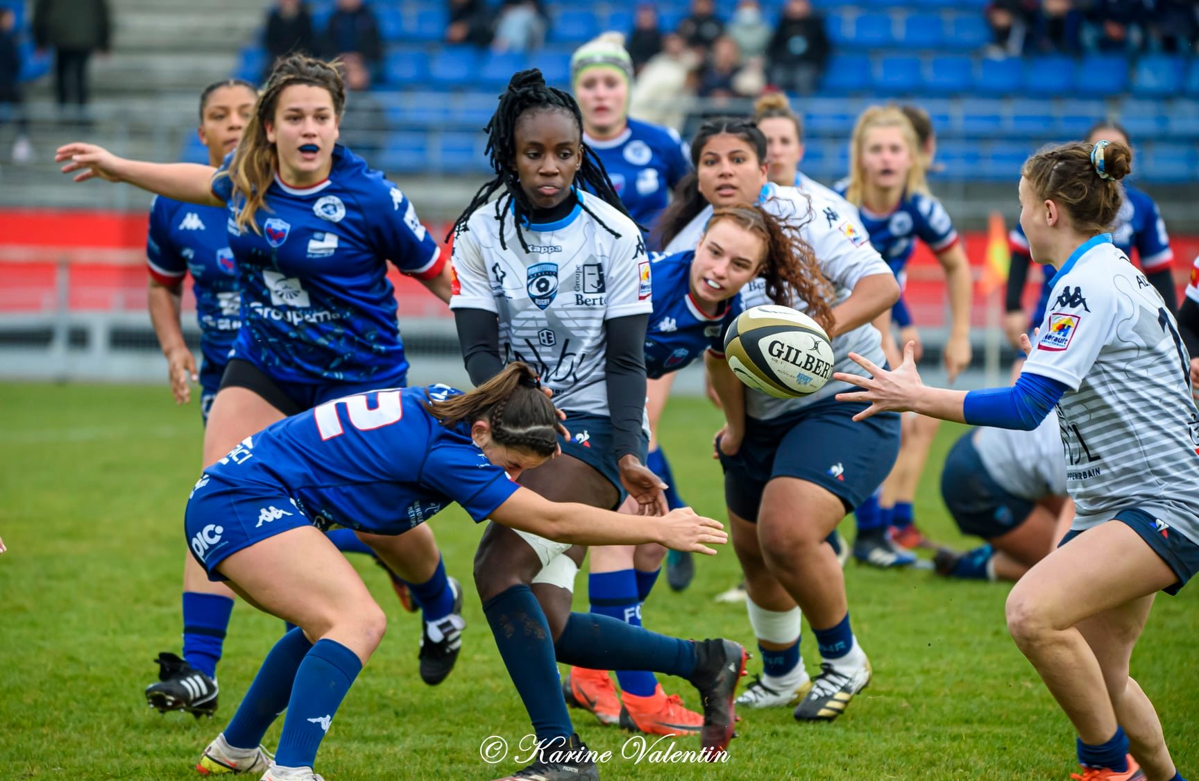 Lorette JACQUOT - Ambre MWAYEMBE - Florine THIRON -  FC Grenoble Rugby - Montpellier Hérault Rugby - Rugby -  (#GrenobleVsMontpellier2021NovD) Photo by: Karine Valentin | Siuxy Sports 2021-11-21