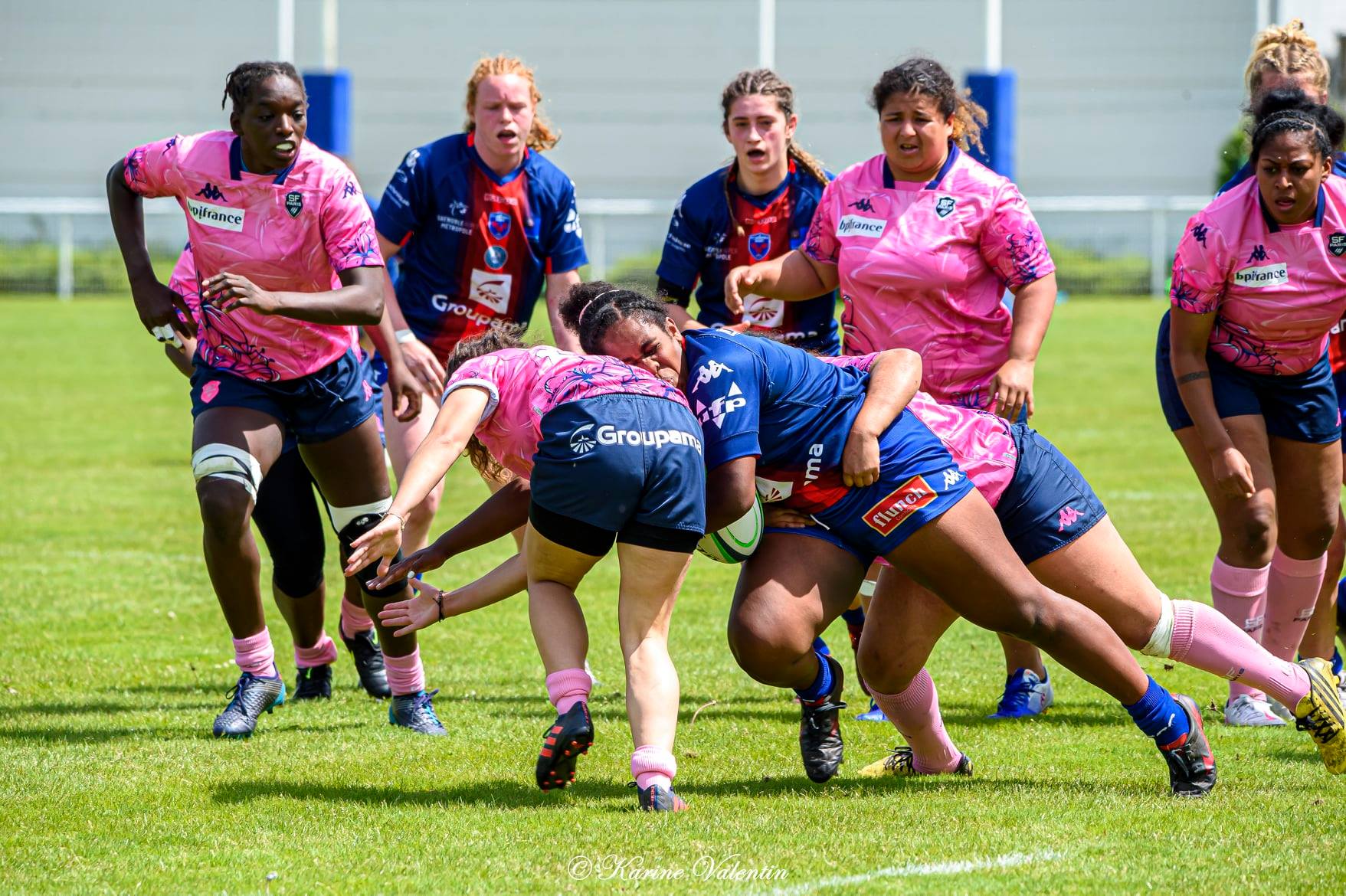 Makarita BALEINAGODO - Estelle CARPENTIER - Coumba DIALLO - Abigail TAMTBON - Angéline VIARDOT -  FC Grenoble Rugby - Stade Français - Rugby -  (#GrenobleVsStdFrancais2021) Photo by: Karine Valentin | Siuxy Sports 2021-05-23