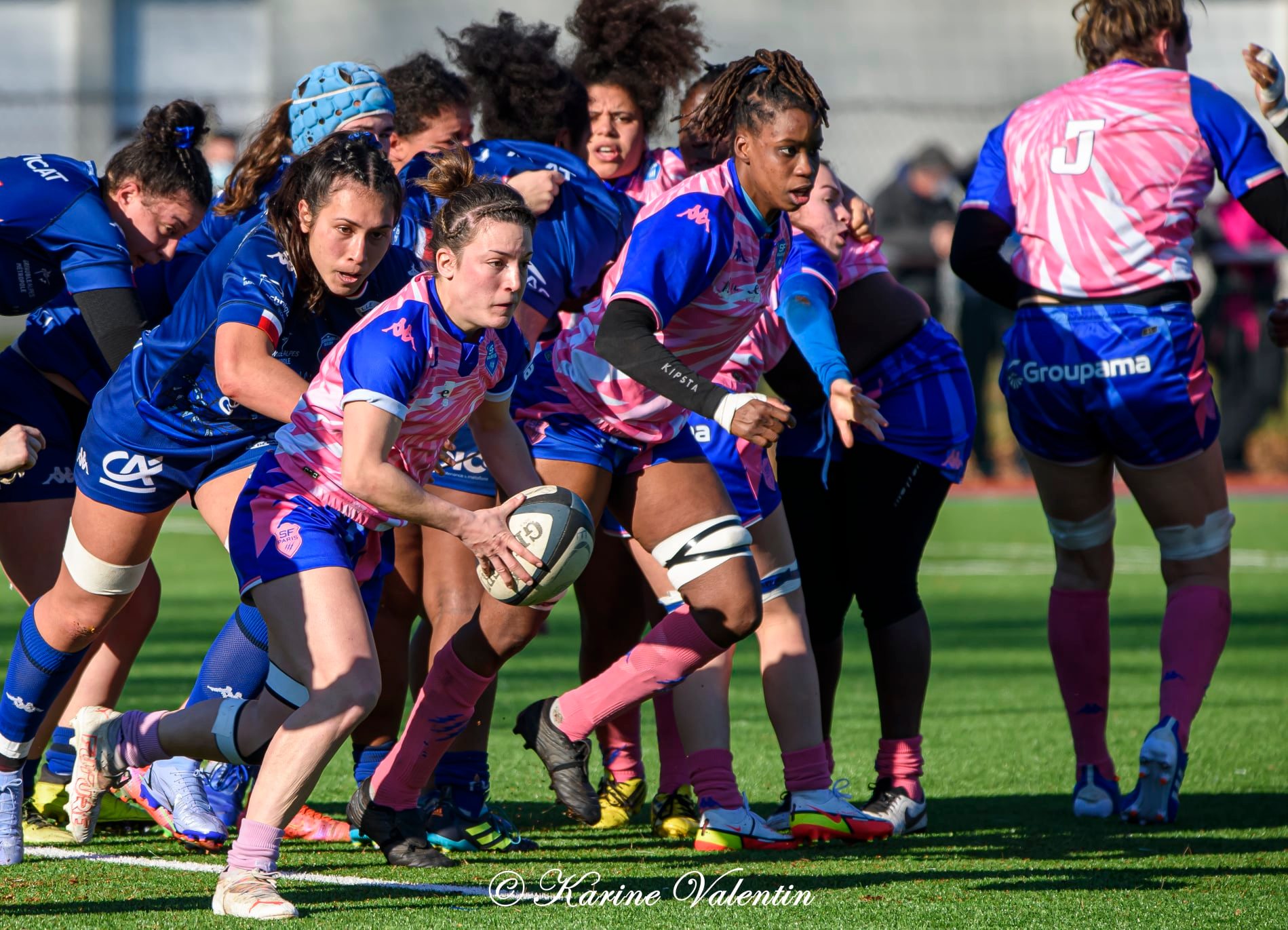 Maeva ABDERAMANE - Manaé FELEU - Kany FOFANA - Marie SALUZZO -  FC Grenoble Rugby - Stade Français - Rugby - FC Grenoble Vs Stade Français (#AmznesVsPinkRckts2022) Photo by: Karine Valentin | Siuxy Sports 2022-01-16