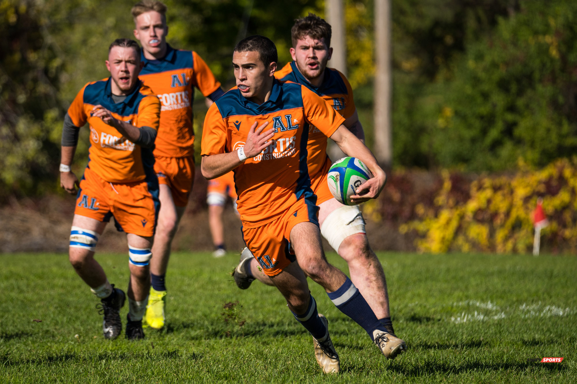 Jean-Baptiste HEBERT - Briac PAUGAM - Jules SALVAN -  Cégep André Laurendeau -  - Rugby -  (#VanierVsAL2021M) Photo by:  | Siuxy Sports 2021-10-24