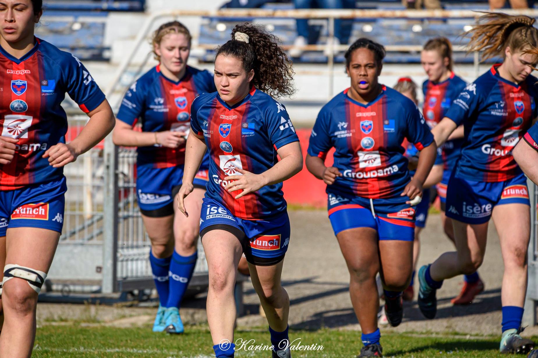 Makarita BALEINAGODO - Manaé FELEU - Téani FELEU - Linda HAFSA - Emma POULAT -  FC Grenoble Rugby -  - Rugby - FC Grenoble VS RCVRGP (#GrenobleRCVRGP2021fev) Photo by: Karine Valentin | Siuxy Sports 2021-02-28