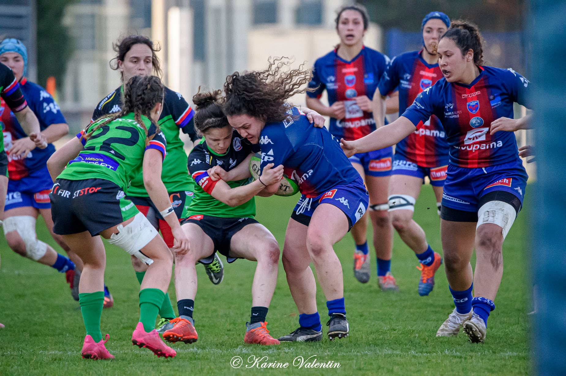 Manaé FELEU - Téani FELEU - Linda HAFSA - Julia TURC -  FC Grenoble Rugby - RC La Valette Le Revest La Garde Le Pradet - Rugby - FC Grenoble VS RCVRGP (#GrenobleRCVRGP2021fev) Photo by: Karine Valentin | Siuxy Sports 2021-02-28