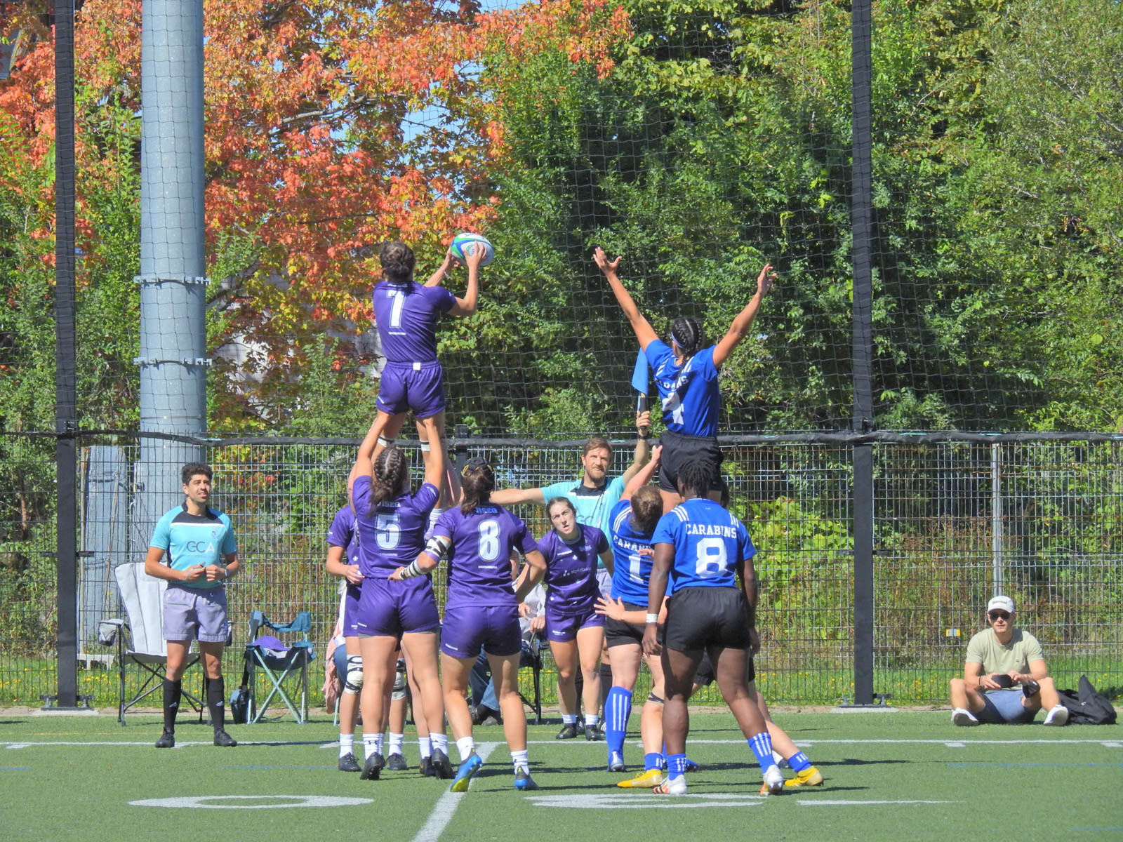 James ACKER - Ngalula FUAMBA - Savannah LEROUX - Alec MONTEALEGRE -  Université de Montréal - Bishop's University - Rugby -  (#UdeMvsBishopW2021) Photo by:  | Siuxy Sports 2021-09-19