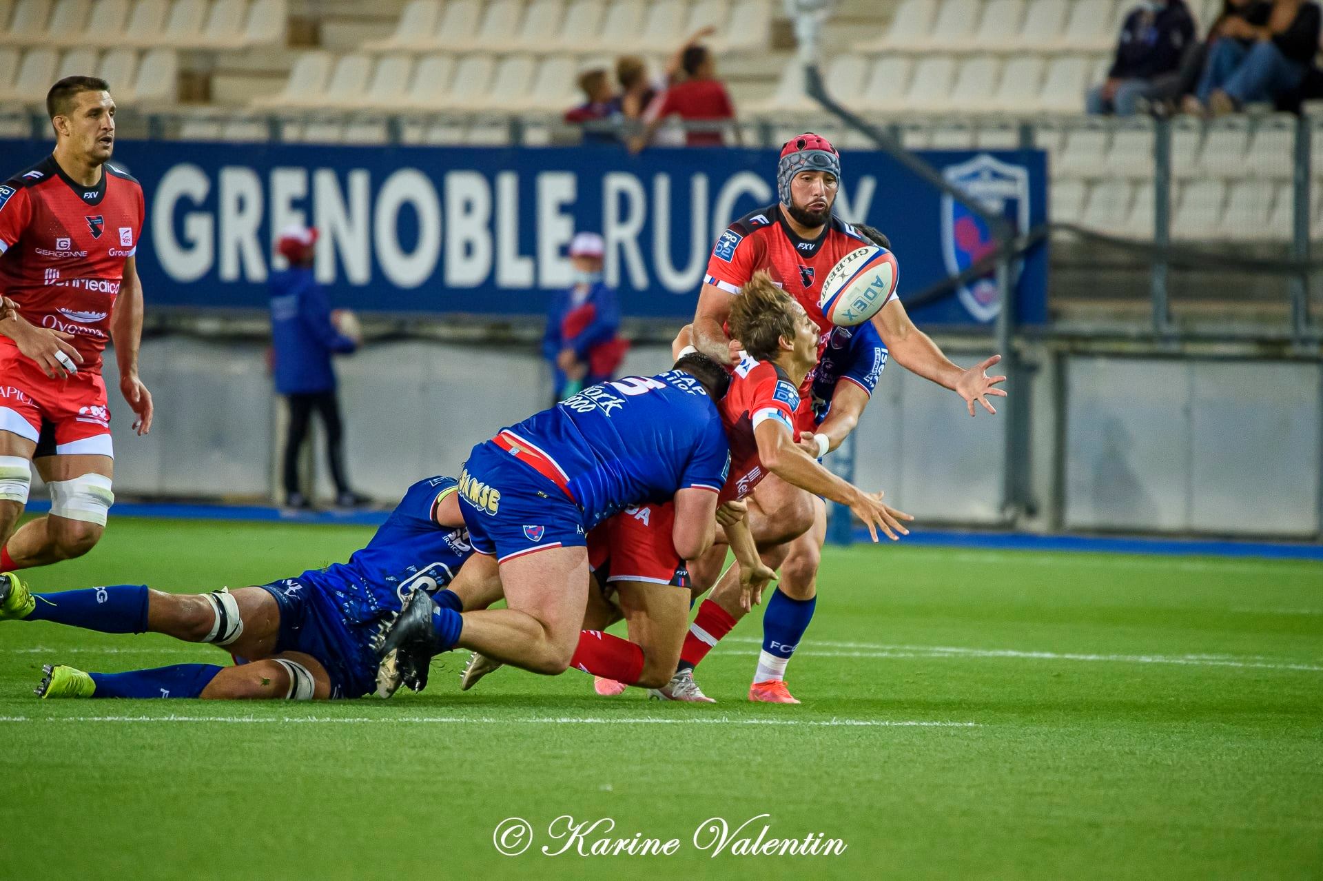 Thibault LASSALLE - Théo MILLET -  FC Grenoble Rugby - US Oyonnax Rugby - Rugby - Grenoble Vs Oyonnax (#FCGvsUSORoct2021) Photo by: Karine Valentin | Siuxy Sports 2021-08-27