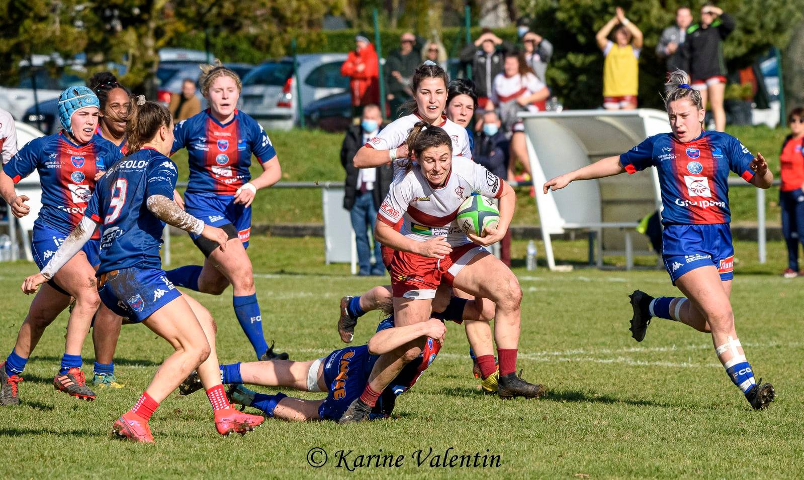 Makarita BALEINAGODO - Cloe DA COSTA - Emma POULAT - Julia TURC -  FC Grenoble Rugby - Stade Bordelais - Rugby - FC Grenoble VS Stade Bordelais (#GrenobleSBordelais2021jan) Photo by: Karine Valentin | Siuxy Sports 2021-01-31